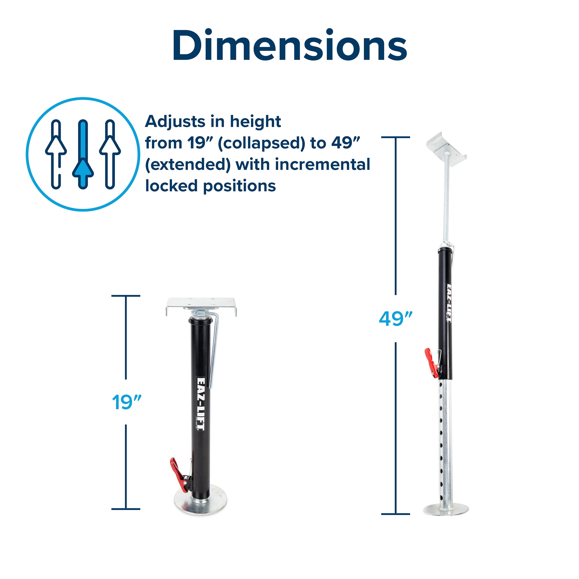 Camco Eaz-Lift Adjustable RV Slide-Out Supports, 19 to 49 Inch Lift, Pack of 2 - VMInnovations