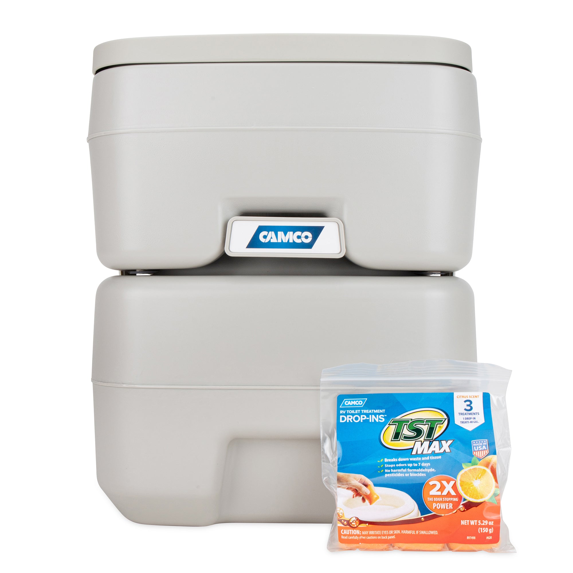 Camco 5.3 Gallon Portable Toilet with Detachable Holding Tank and Carry Handle - VMInnovations