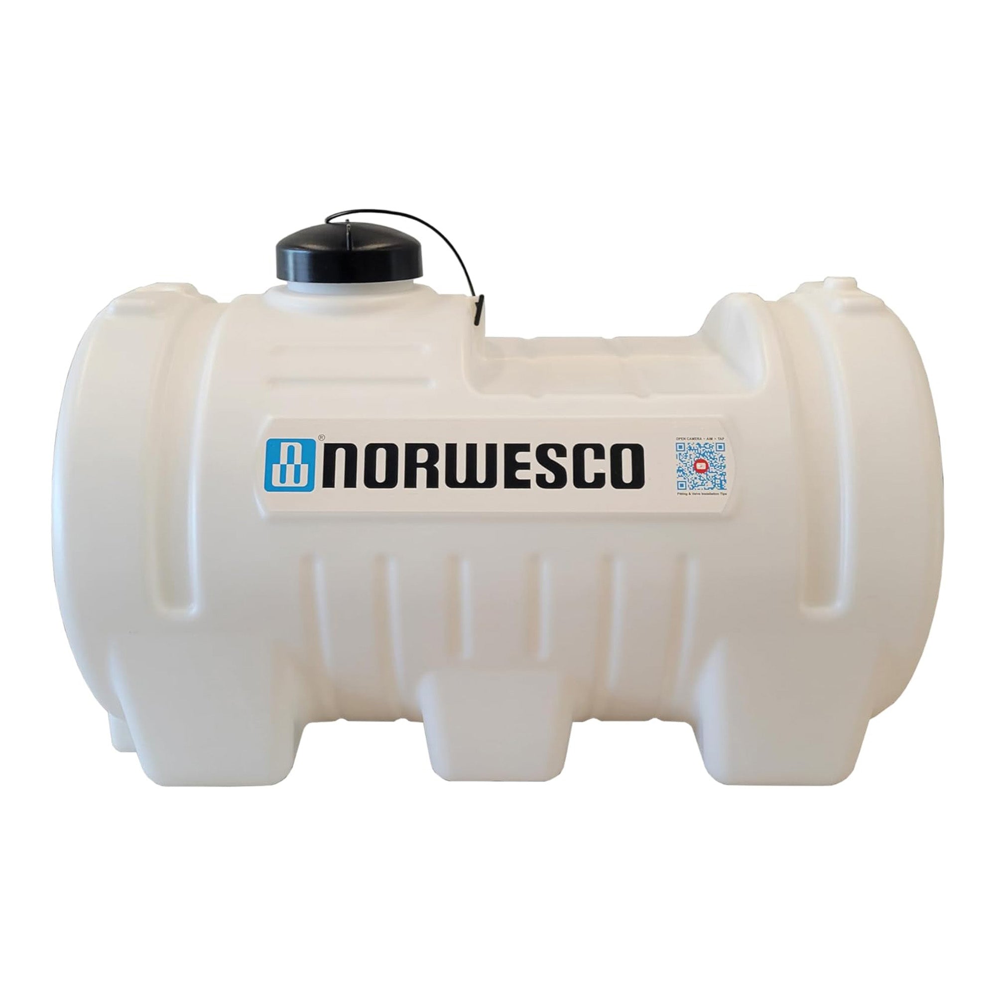 Norwesco 46 Gallon Horizontal Leg Utility Tank, Water Storage Container, White - VMInnovations