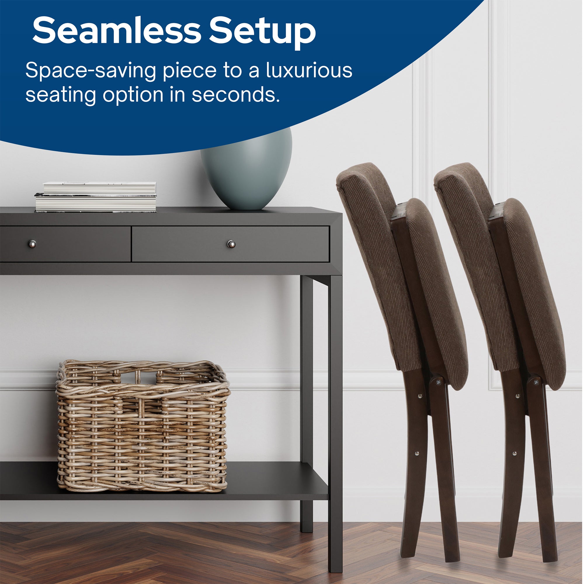 Stakmore Parson's Wooden Folding Chairs with Padded Seats, Espresso (Open Box) - VMInnovations