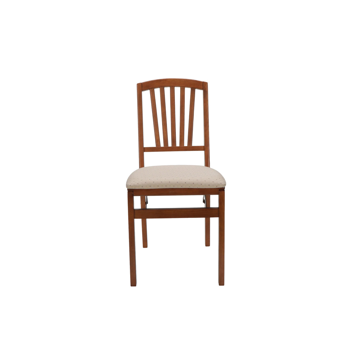 Stakmore Wooden Slat Back Folding Dining Chairs, Padded Seat, Cherry, (Open Box)