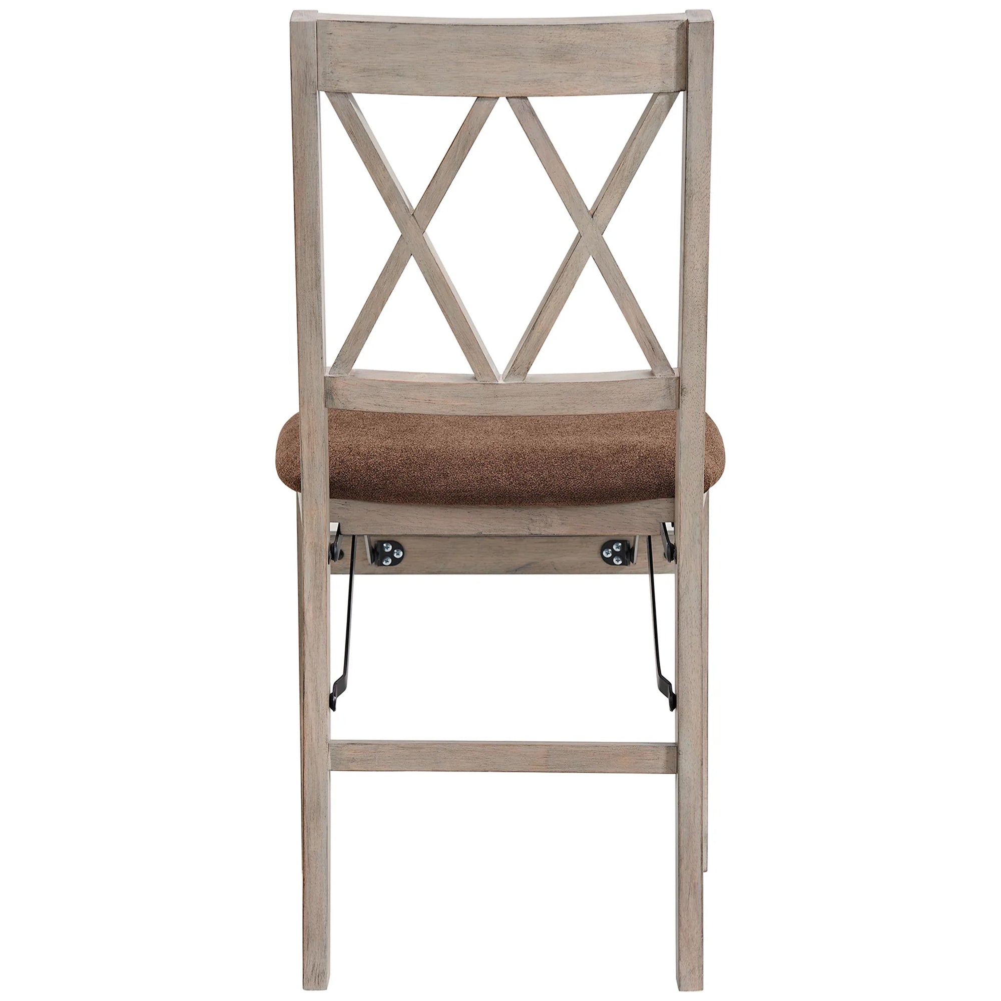 Stakmore Double X Wooden Folding Dining Chairs, Padded Seat, Driftwood, Set of 2 - VMInnovations