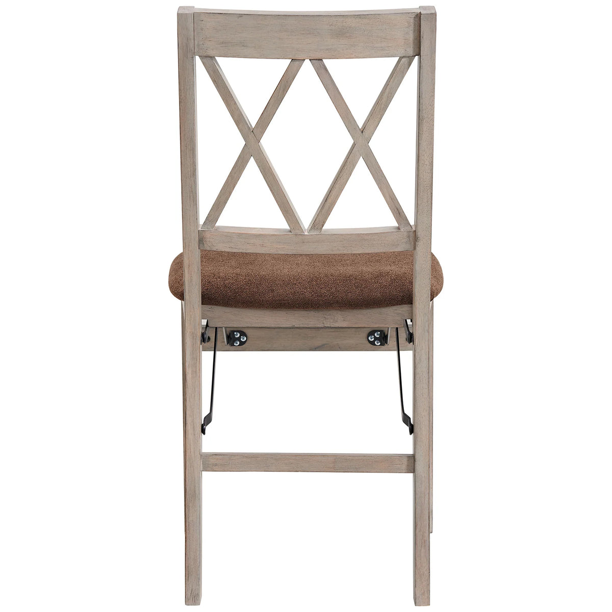 Stakmore Double X Wooden Folding Dining Chairs, Padded Seat, Driftwood, Set of 2