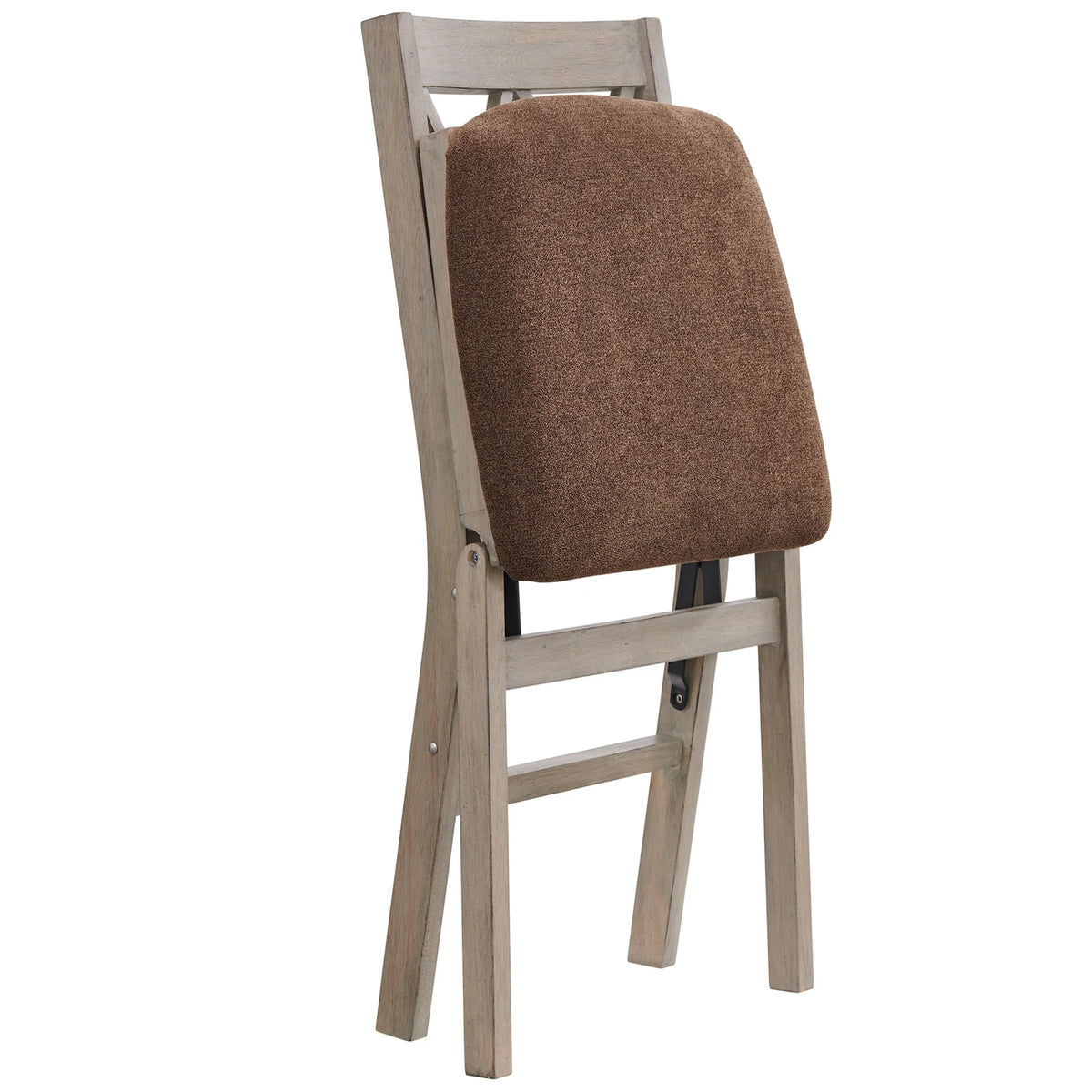Stakmore Double X Wooden Folding Dining Chairs, Padded Seat, Driftwood, Set of 2