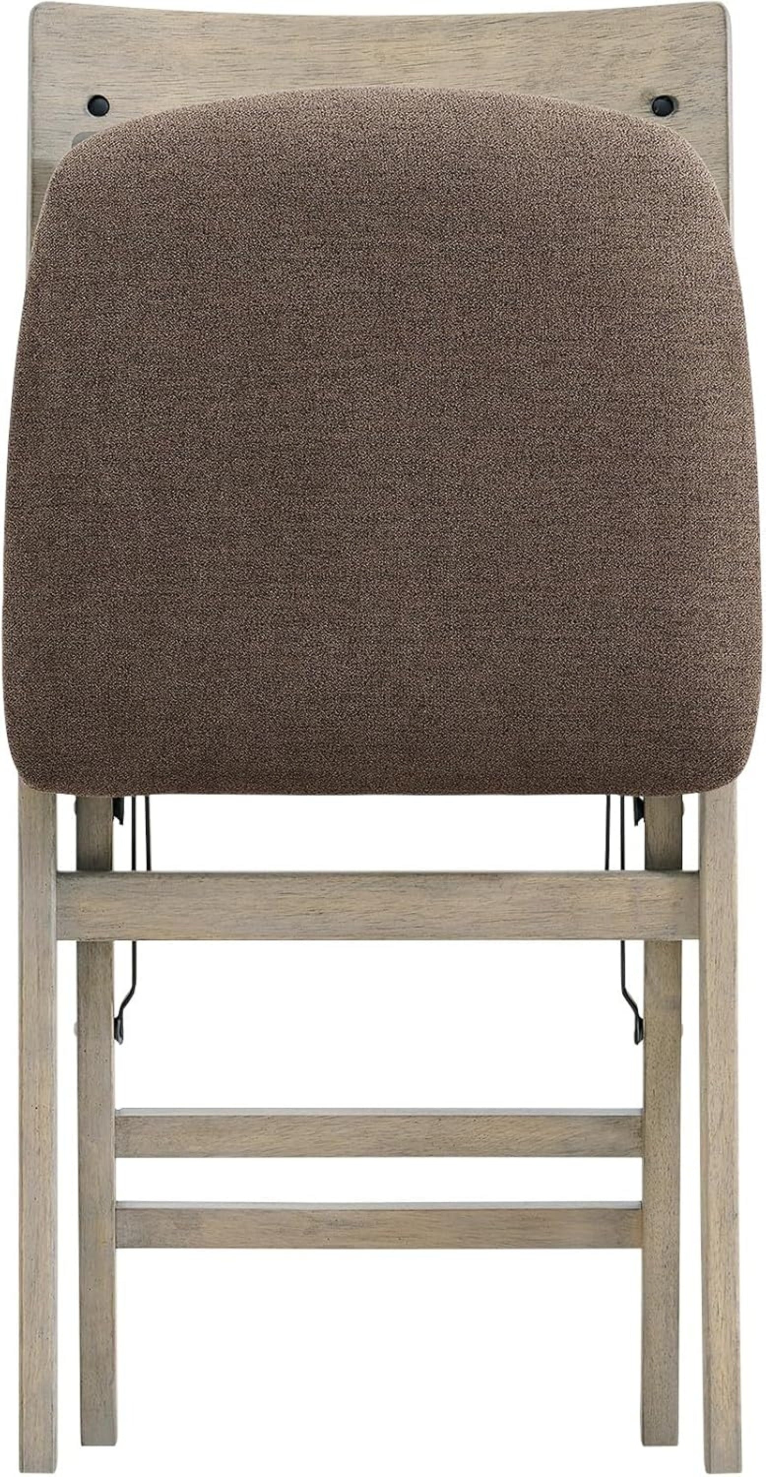 Stakmore Solid Wood Folding Dining Chairs with Padded Seat, Driftwood (Open Box)