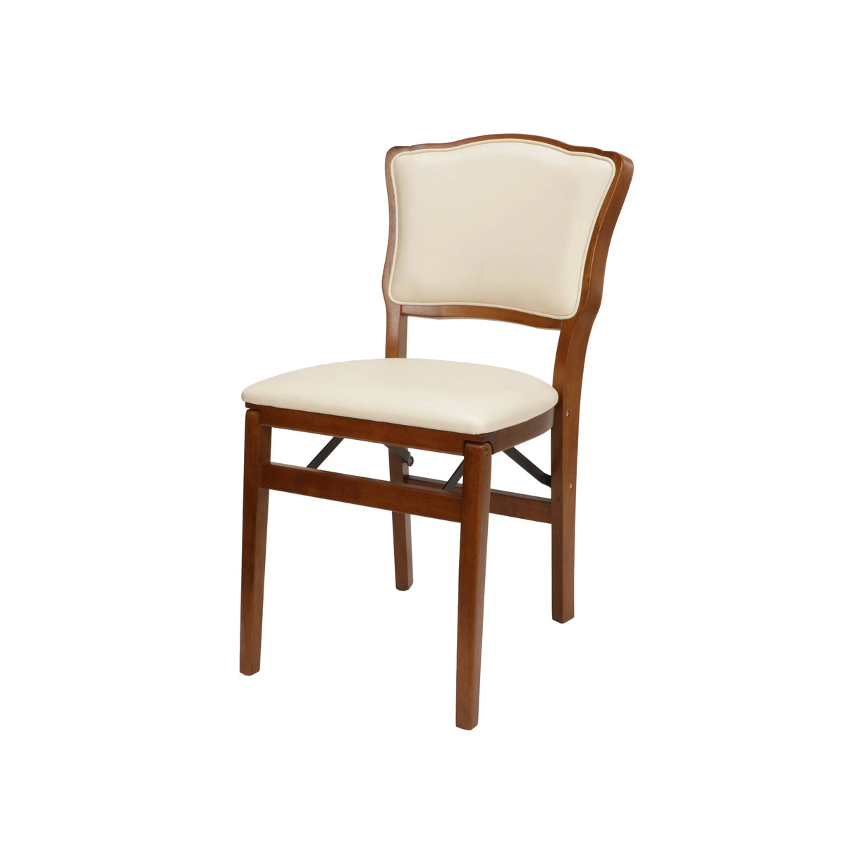 Stakmore 2 Pack French Fabric Upholstered Seat Folding Chair Set, Fruitwood - VMInnovations