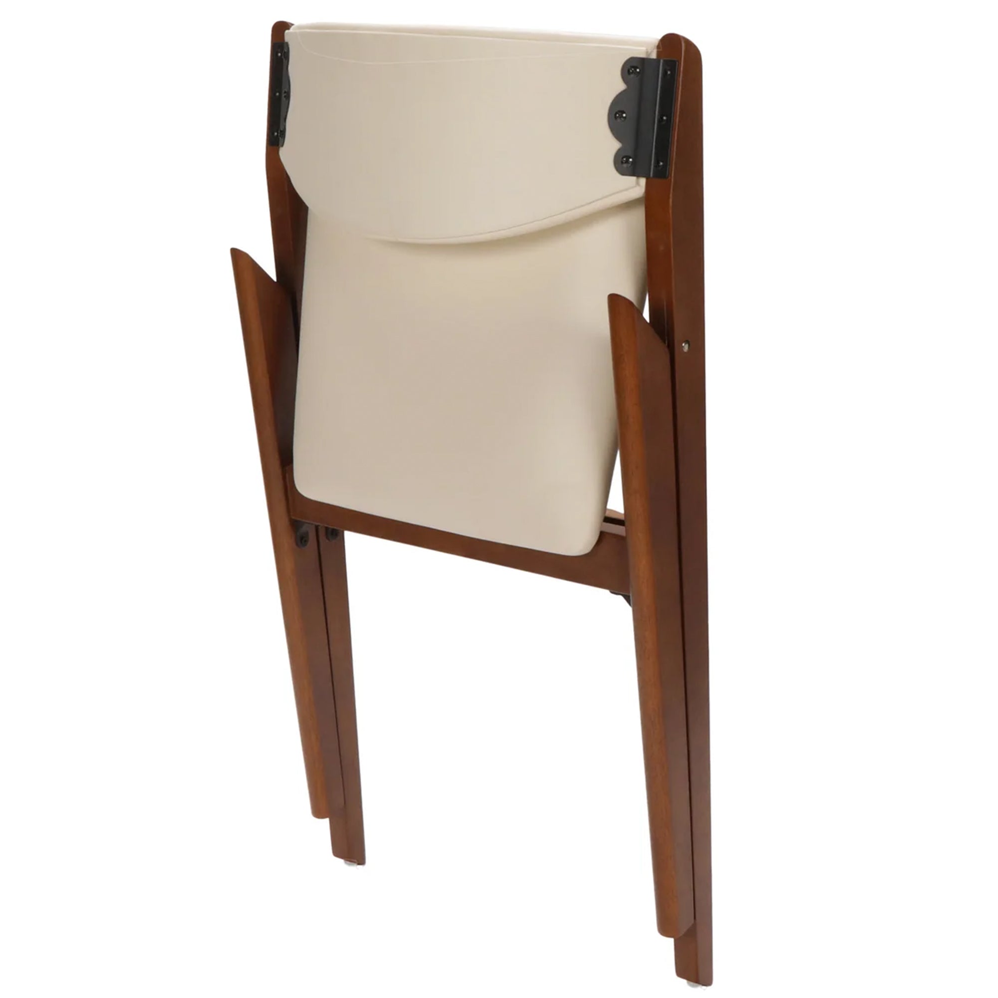 Stakmore 2Pk Retro Modern Wood Folding Chair, Padded Upholstered Seat (Open Box)