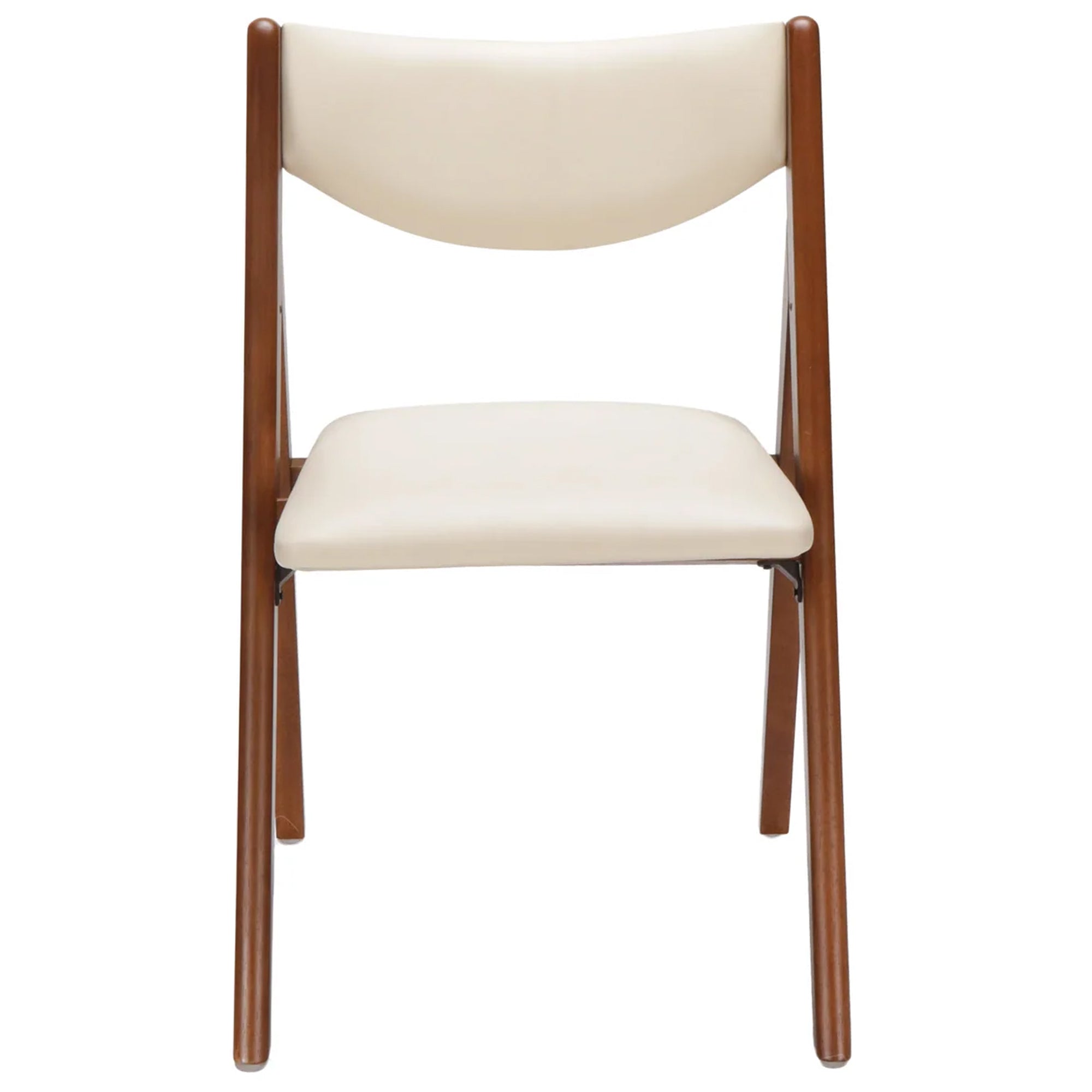 Stakmore 2 Pack Retro Modern Wood Folding Chair, Upholstered Seat, Fruitwood