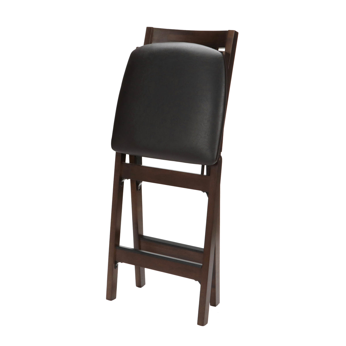 MECO Stakmore Bonded Leather Seat Folding Counter Stools, Espresso (2 Pack) - VMInnovations