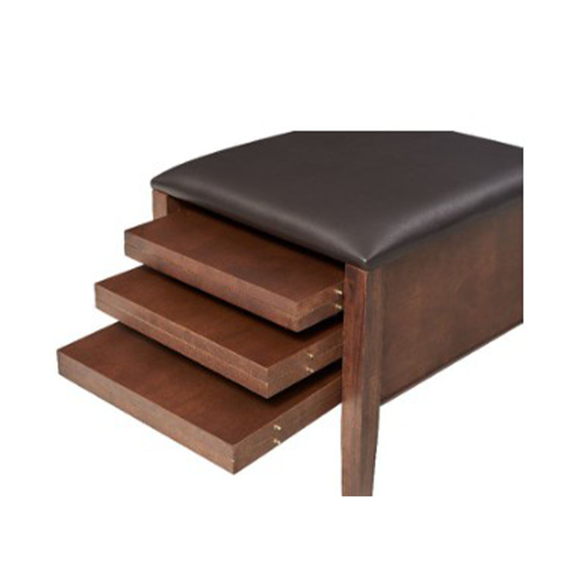 Stakmore Wooden Expanding Desk with Ottoman and 3 Functioning Drawers, Walnut - VMInnovations