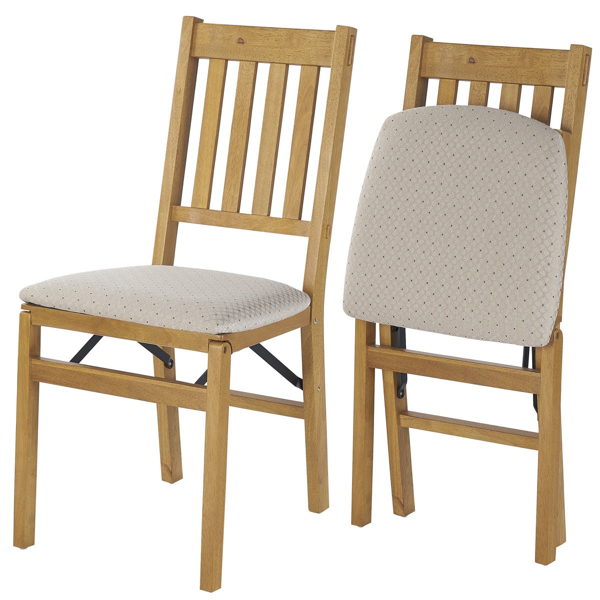 Stackmore Arts and Craft Wooden Folding Chairs with Padded Seats Set (Open Box)