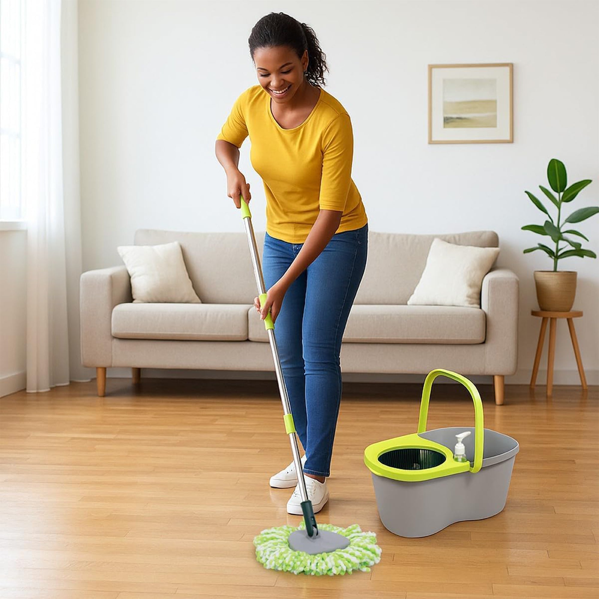 Pine-Sol Spin Mop & Bucket Cleaning Set for Hardwood Floors (Open Box) - VMInnovations