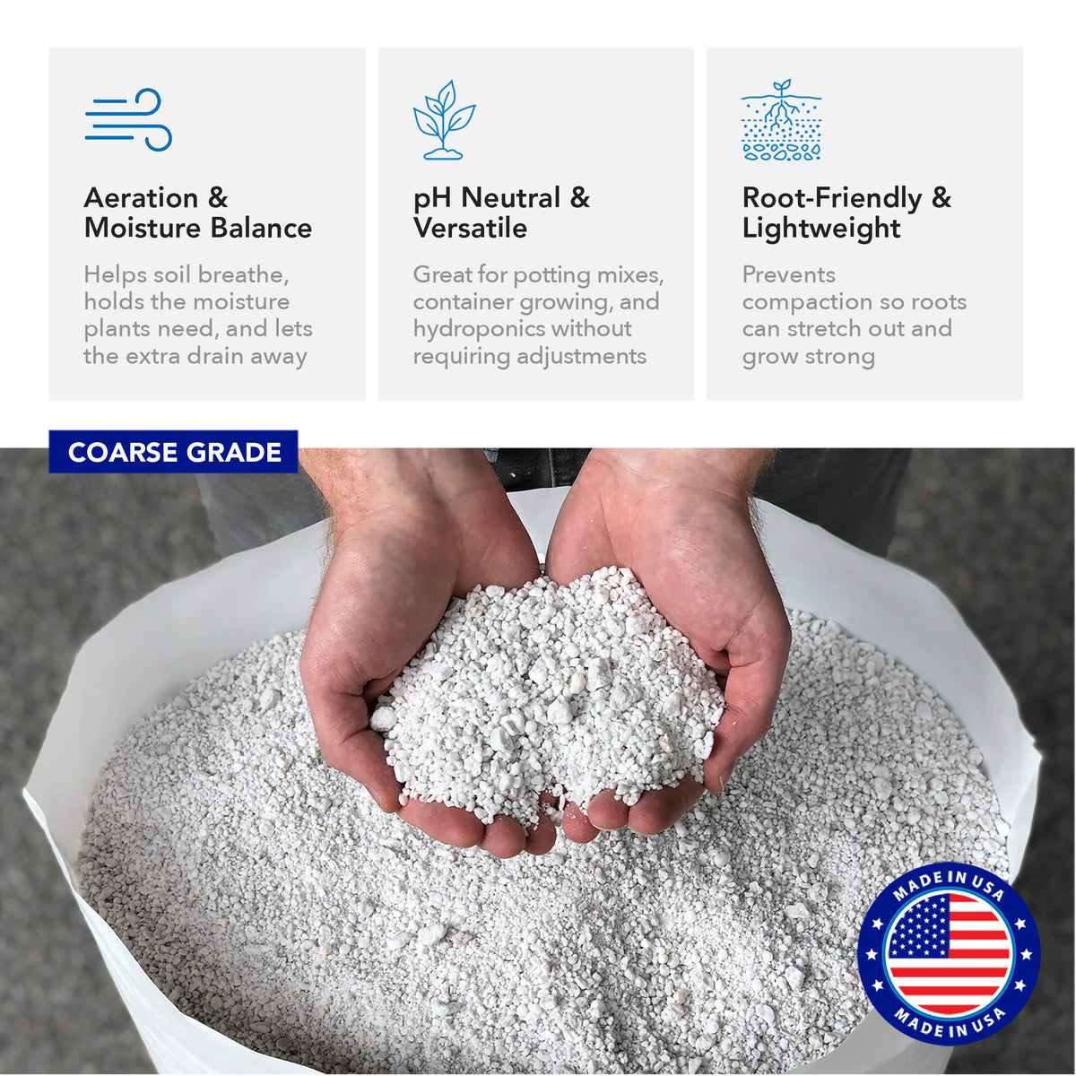 Supreme Perlite Coarse Horticultural Perlite for Potting Soil Mixes, 24 Qt Bag