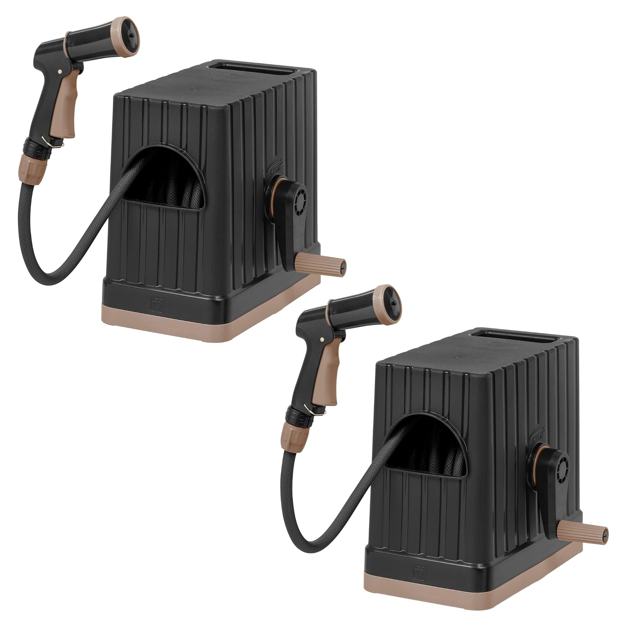 IRIS USA 2 Pack Retractable 49.2' Hose Reel with Nozzle & Portable Storage Box