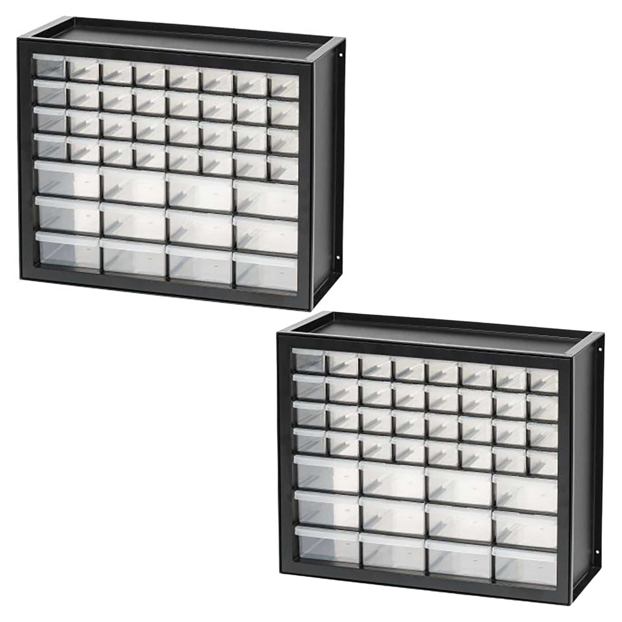 IRIS USA 2 Pack Screw Tool Organizer Small Parts Cabinet, 44-Drawers, Black - VMInnovations