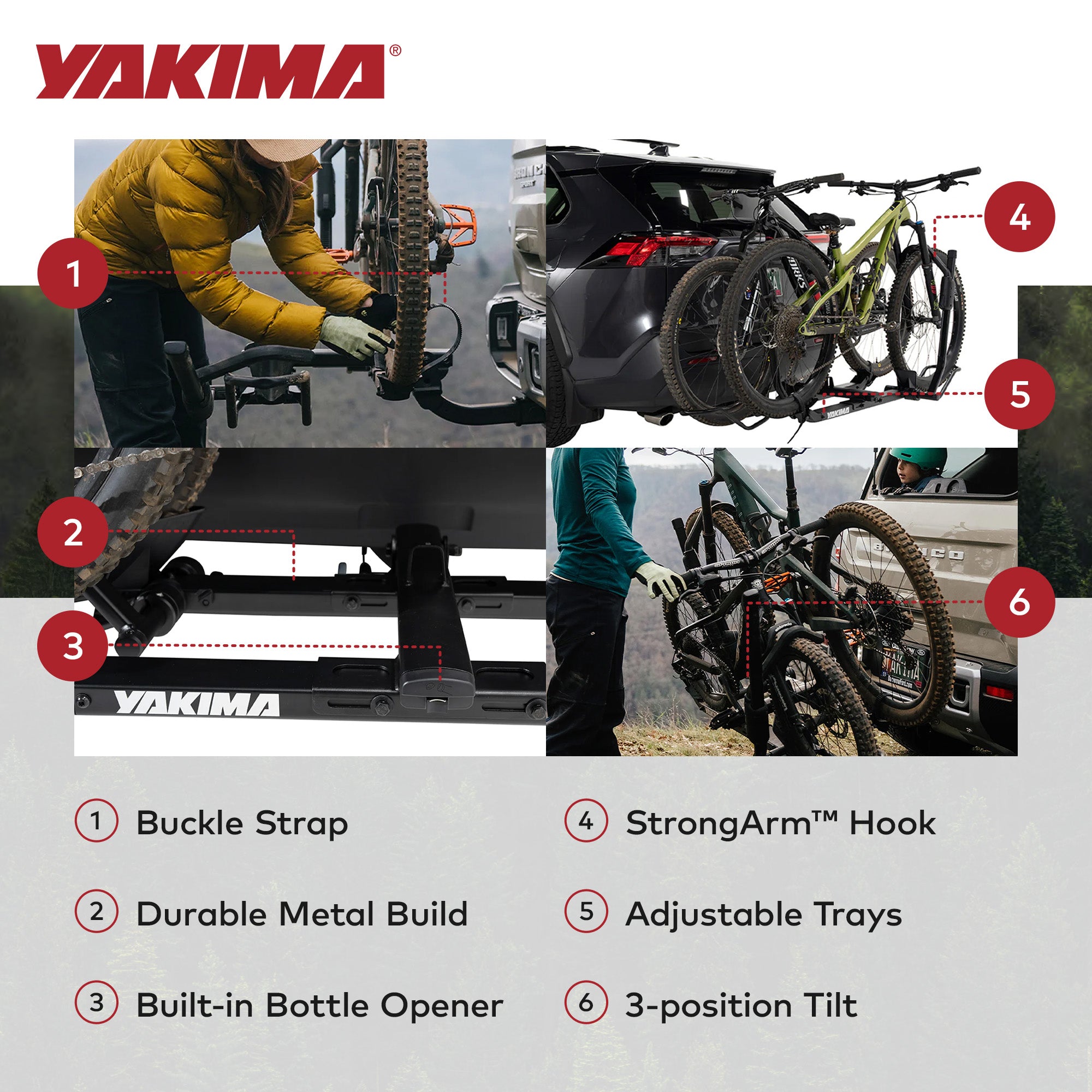 Yakima HoldUp 2-Bike Platform Rack Rear Carrier for Cars, Fits 2" (Open Box)