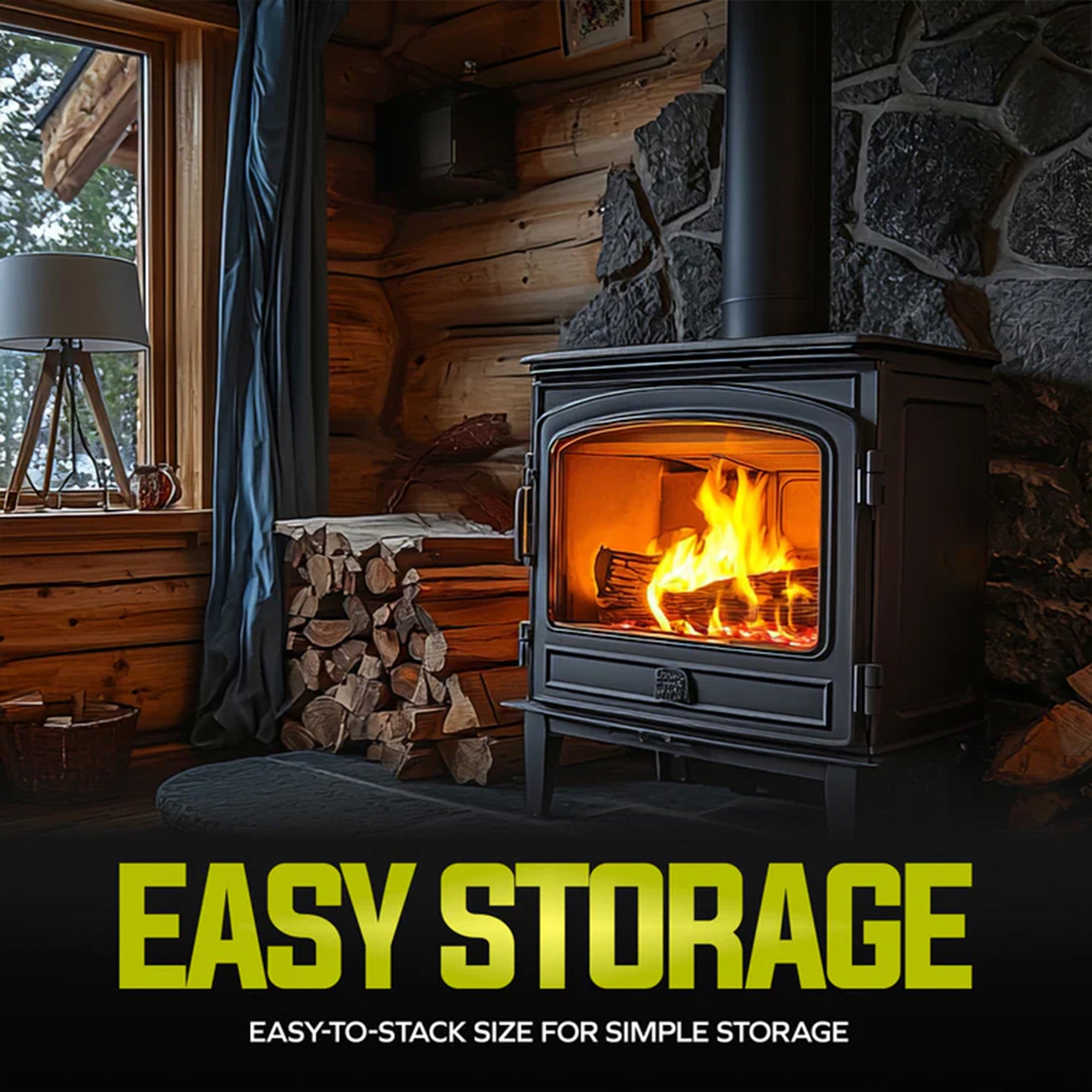 Sun Joe Smokin' Joe's Firewood, Kiln Dried Juniper Firewood for Stoves, 20 Logs - VMInnovations