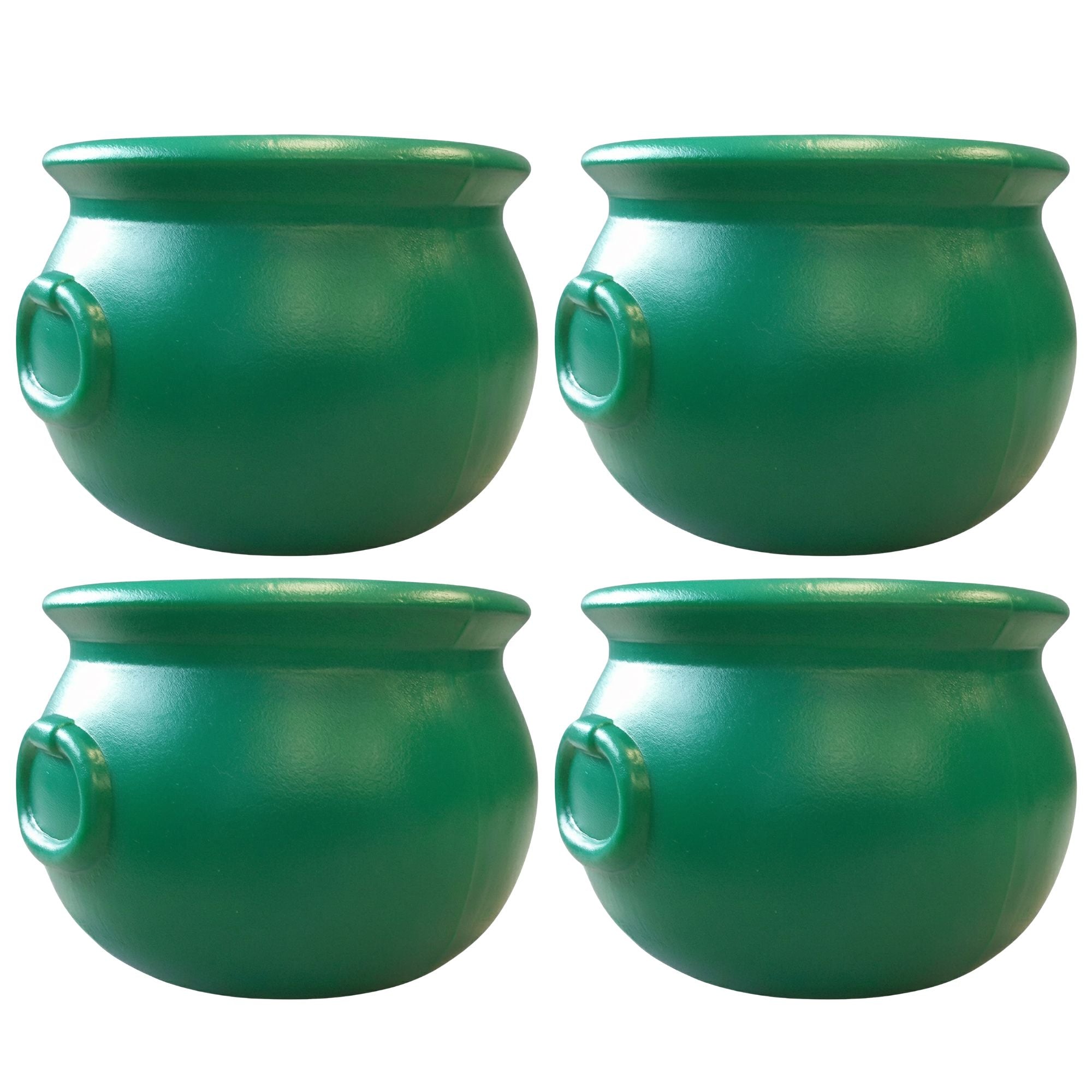 Union Products St. Patrick's Day Cauldron, 8" Treat Container, Green, 4 Pack