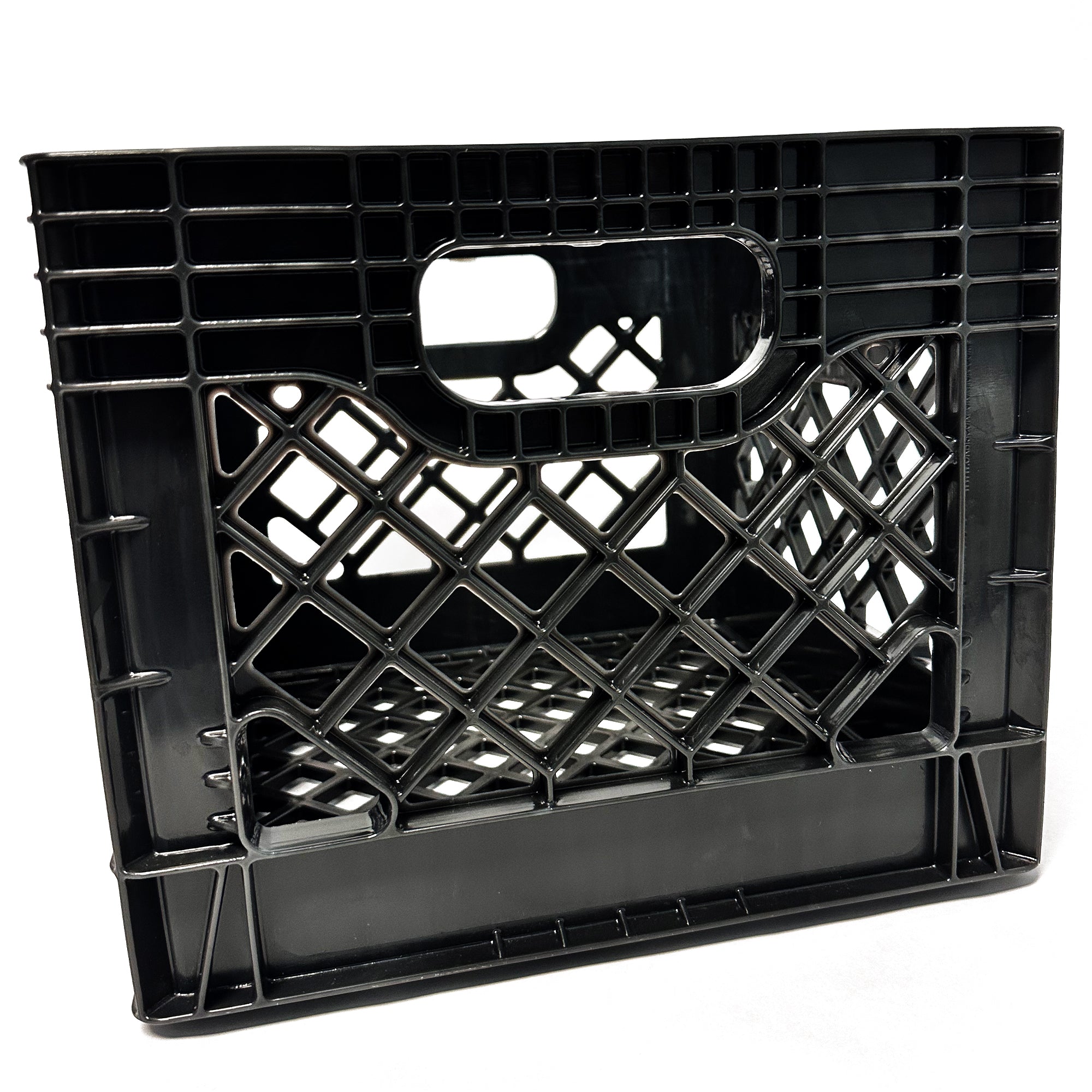MIRAMAR Milk Crate, Stackable Plastic Storage Bin with Handles, 16 Qt, 2 Pack