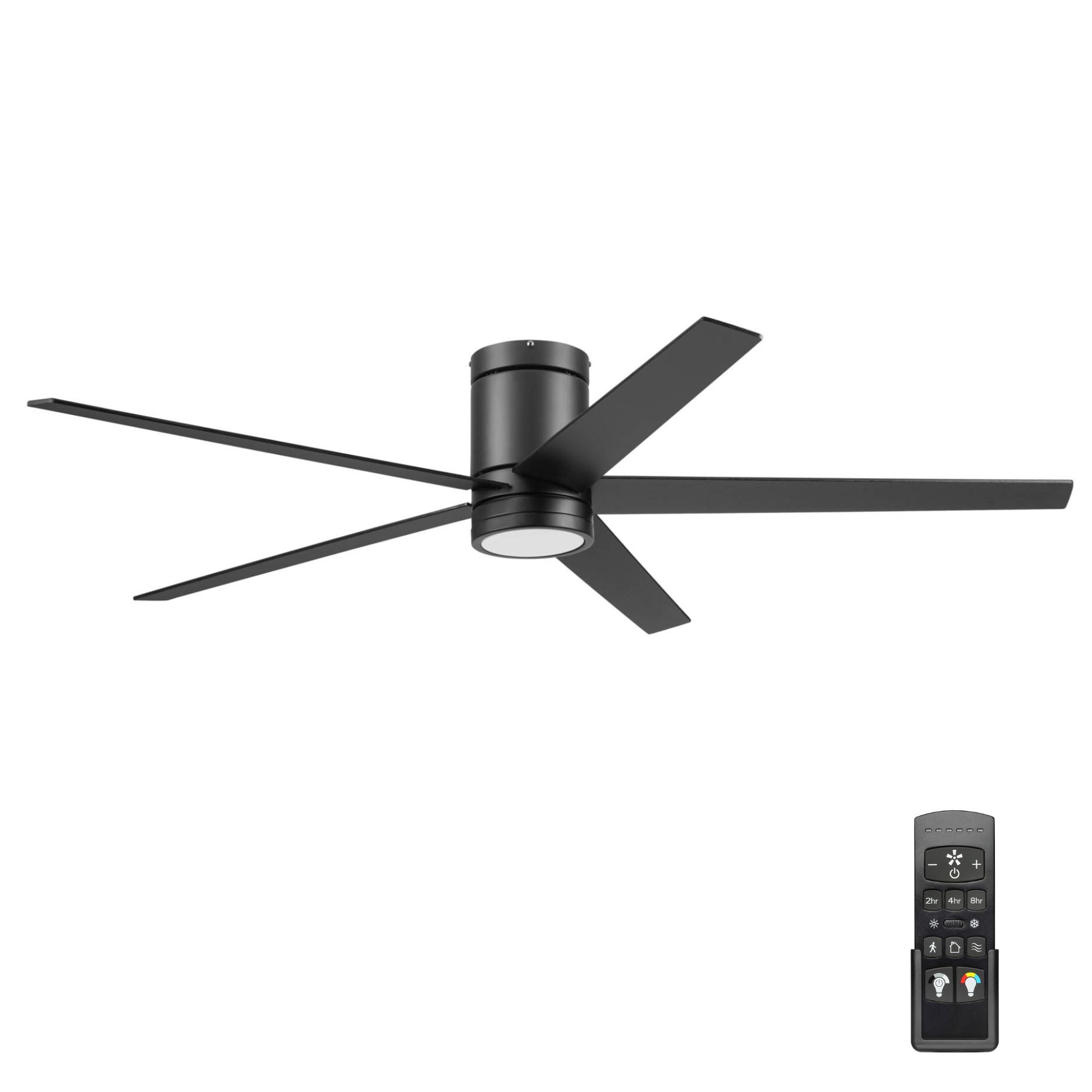 Honeywell Graceshire 60 Inch Ceiling Fan with LED Light and Remote, Matte Black - VMInnovations