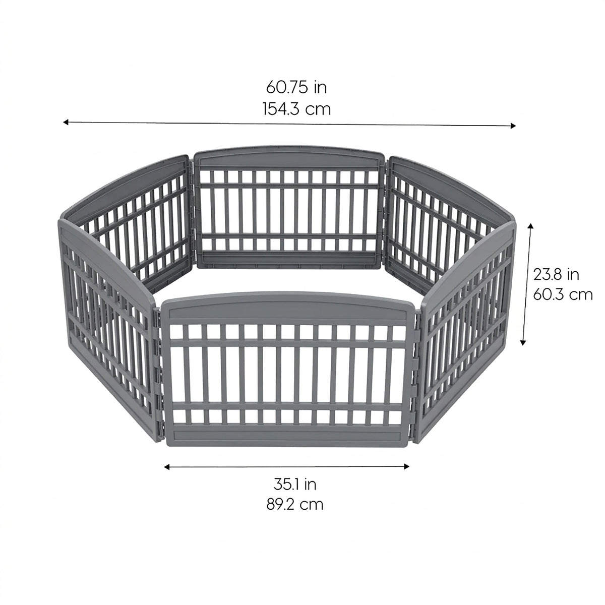IRIS USA 24" Exercise Pet Playpen,Plastic 6 Panel Gate w/Door for Dogs(Open Box)