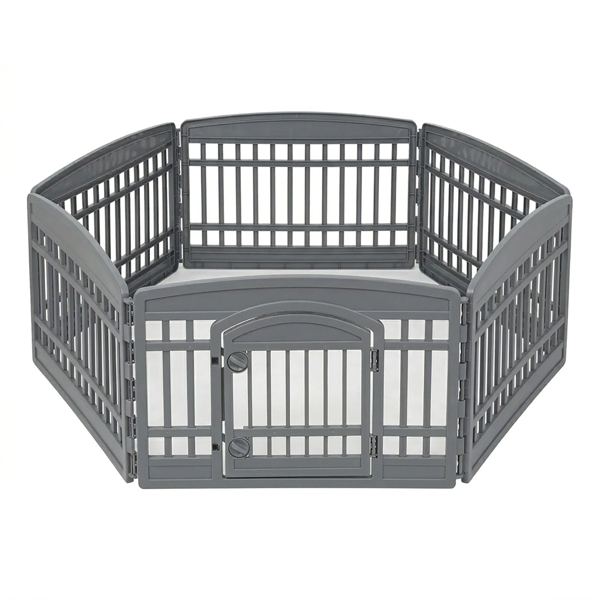 IRIS USA 24" Exercise Pet Playpen, Plastic 6 Panel Gate with Door (Used) - VMInnovations
