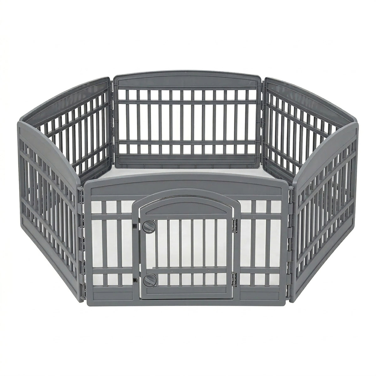 IRIS USA 24" Exercise Pet Playpen, Plastic 6 Panel Gate with Door (Used) - VMInnovations