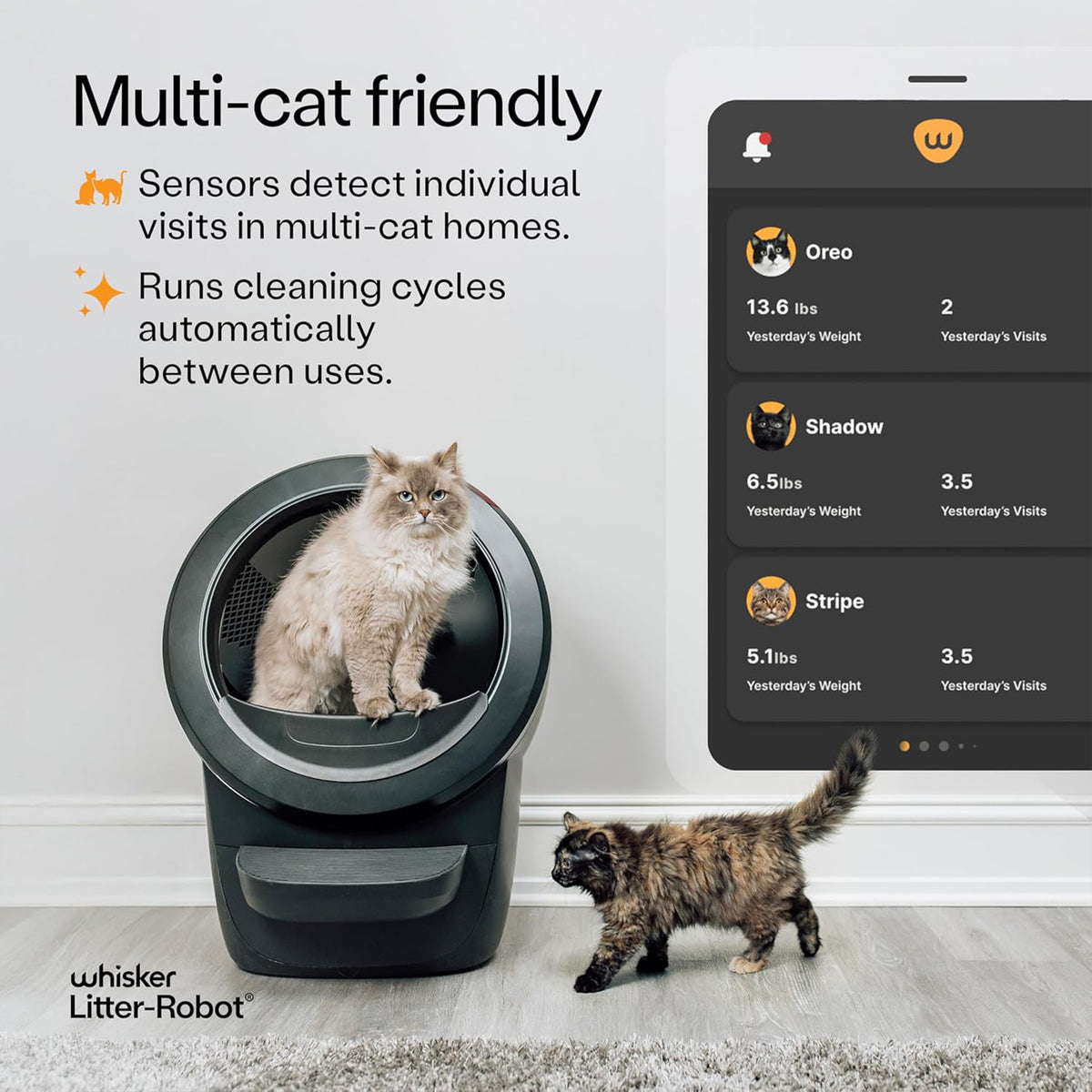 Litter-Robot 4 Supply Bundle by Whisker, Black - Automatic, Self-Cleaning Cat Litter Box, Includes Litter-Robot 4, 3 OdorTrap Refills, 10 Liners, 30 Cleaner Wipes, & 2 Carbon Filters