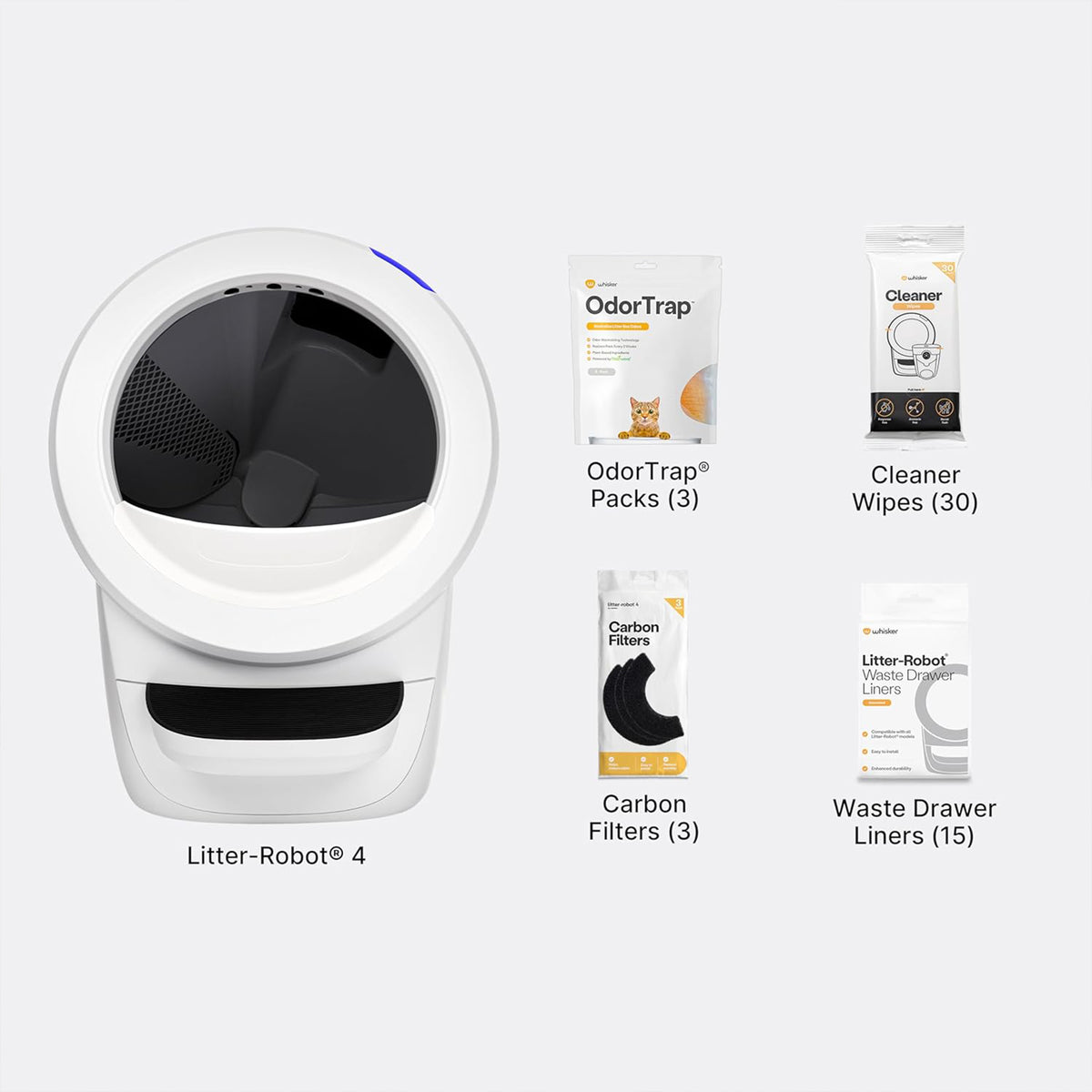 Litter-Robot 4 Supply Bundle by Whisker, Self-Cleaning Litter Box(Open Box)