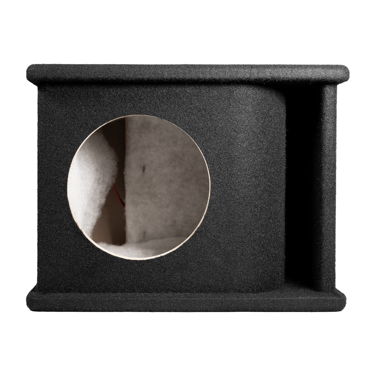 QPower 8 Inch Single Horn Ported Subwoofer Box Enclosure, 5/8" MDF, Black Carpet (Open Box)