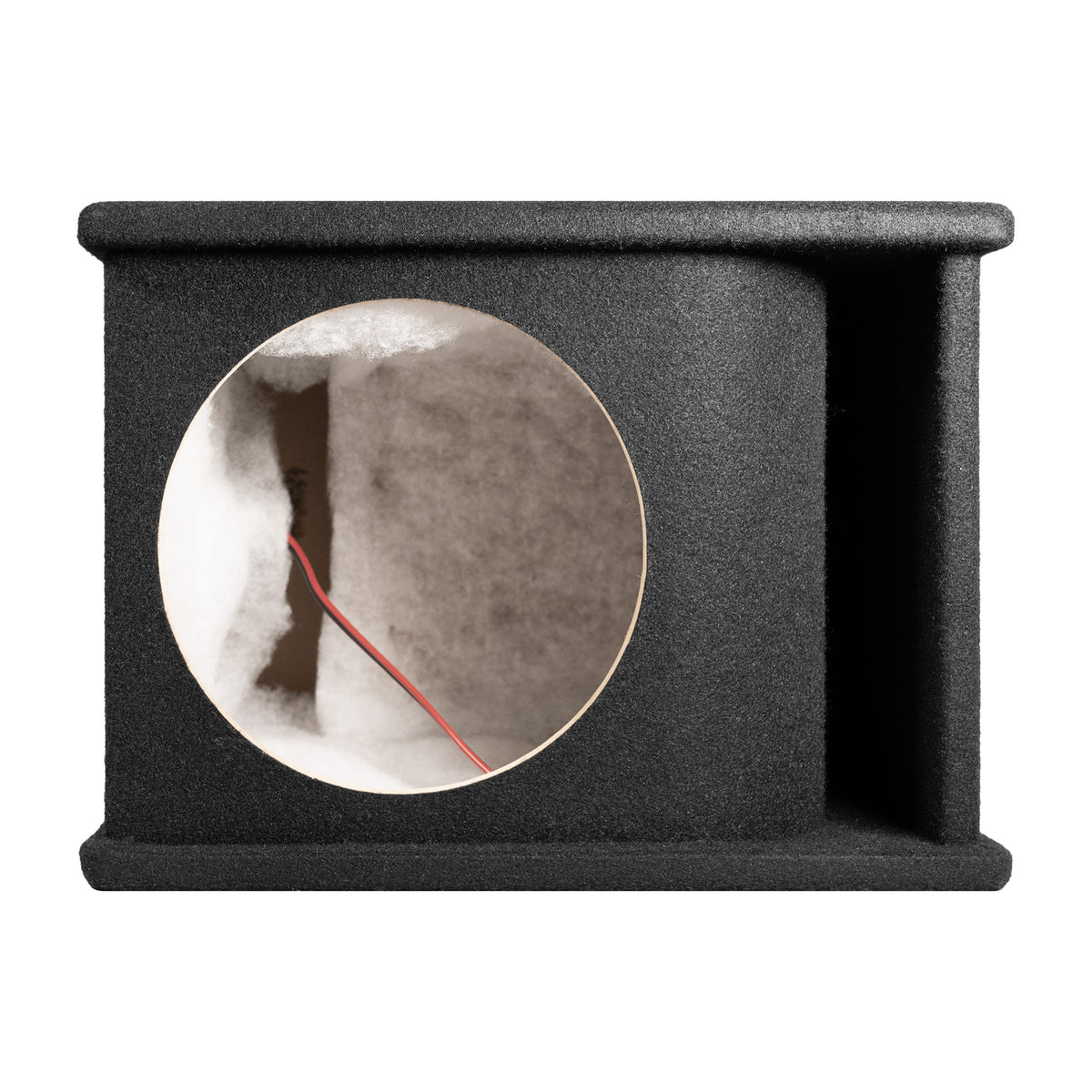 QPower 10" Single Horn Ported Subwoofer Box Enclosure, Black Carpet (Open Box)