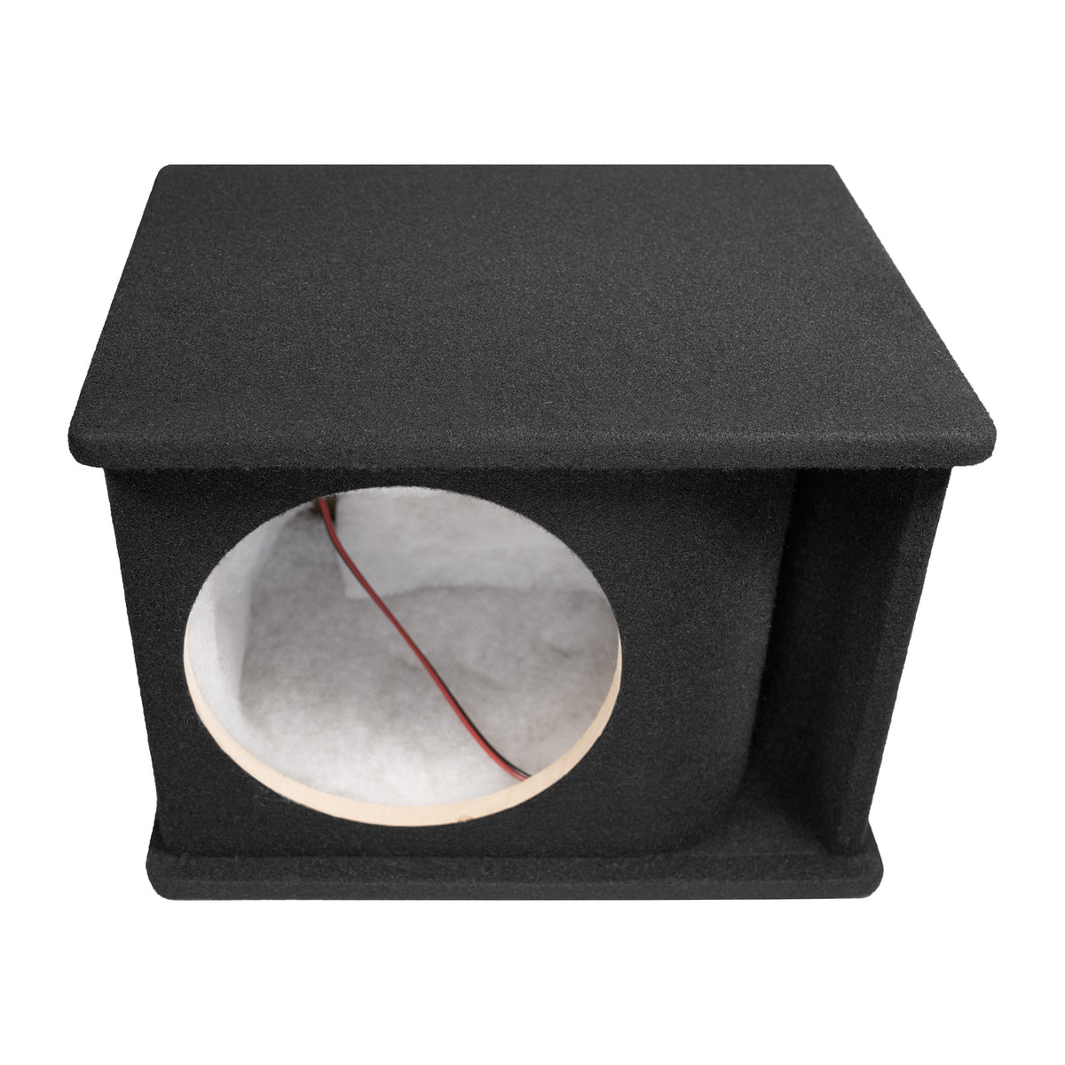 QPower 10" Single Horn Ported Subwoofer Box Enclosure, Black Carpet (Open Box)