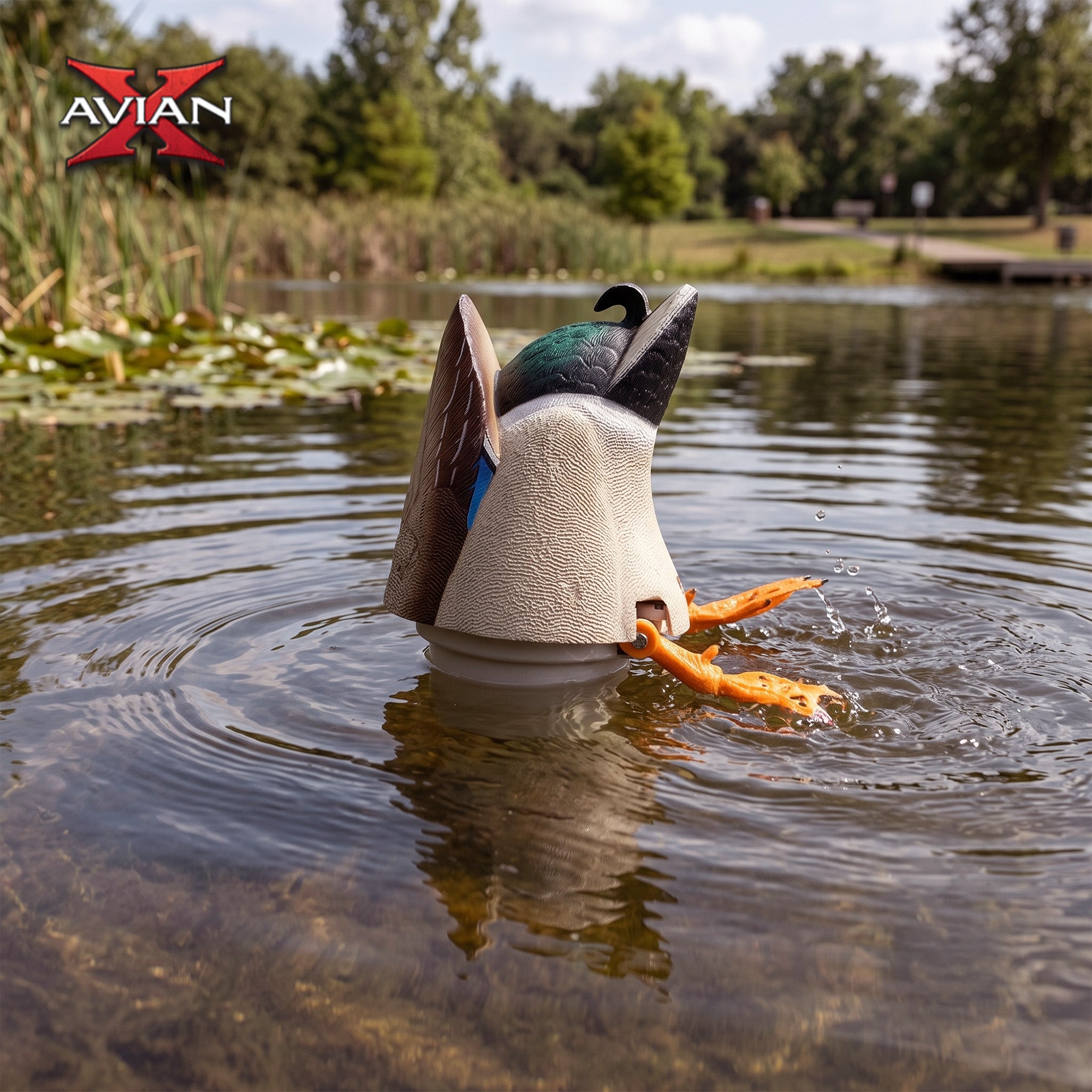 Avian-X Power Butt Kicker Drake Mallard/Hen Motion Duck Realistic Floating Decoy