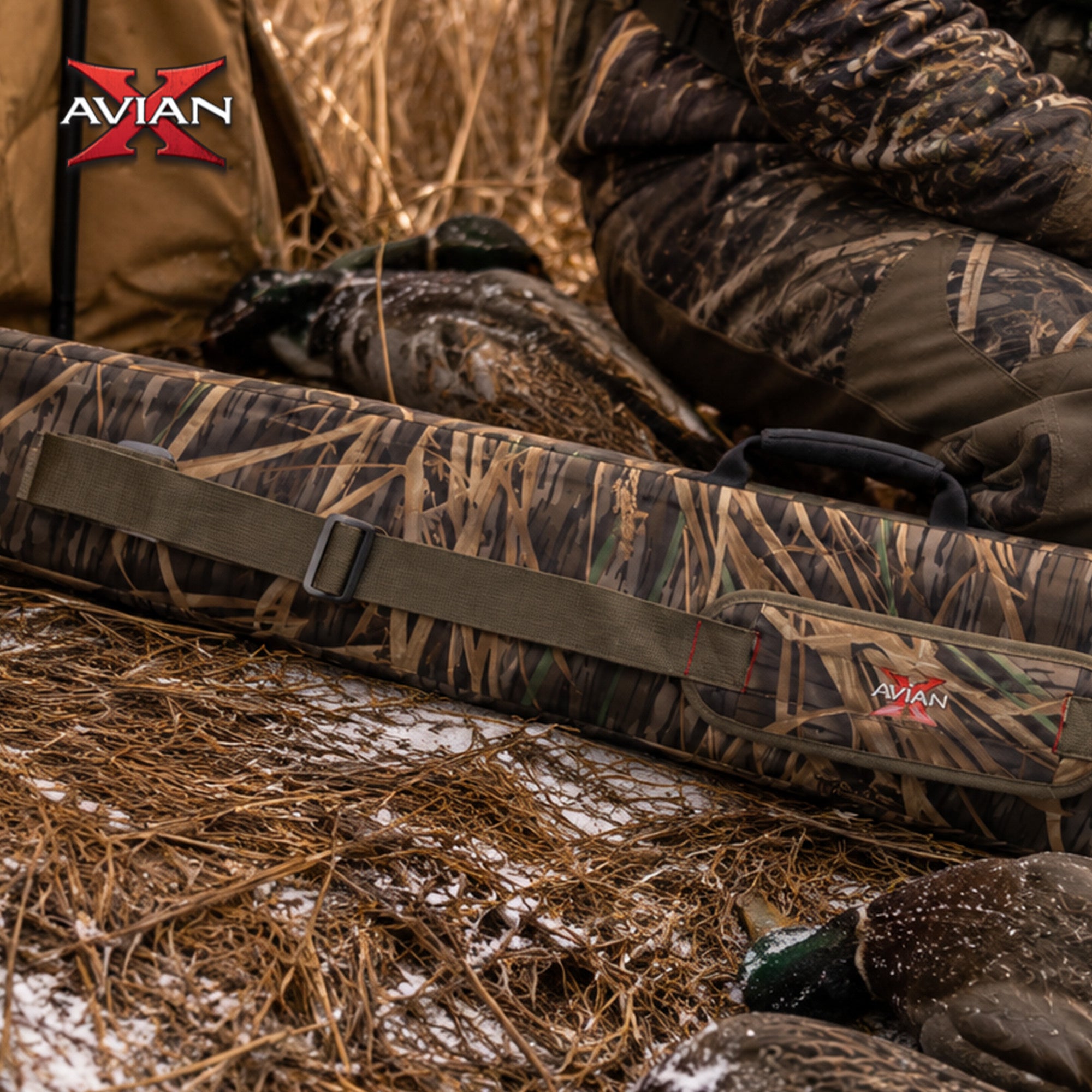 Avian-X BA Waterproof Shotgun Case with Padded Sling & Rugged Build, Shadowgrass - VMInnovations