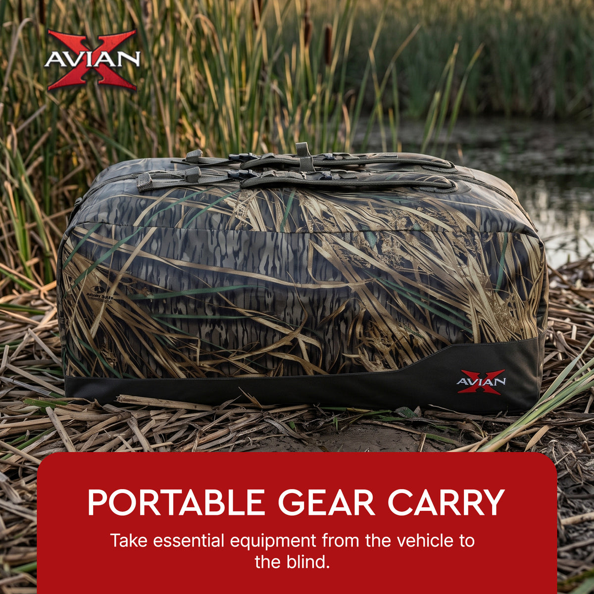 Avian X Floating Lumbar Blind Bag, Mossy Oak Shadowgrass, Up to 1300 cu in
