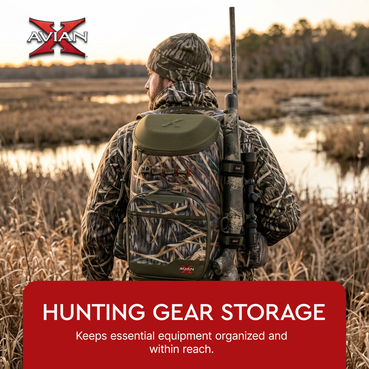 Avian X BA Backpack Hunting Gear Bag, Mossy Oak Shadow Grass, 1600 cu. in.