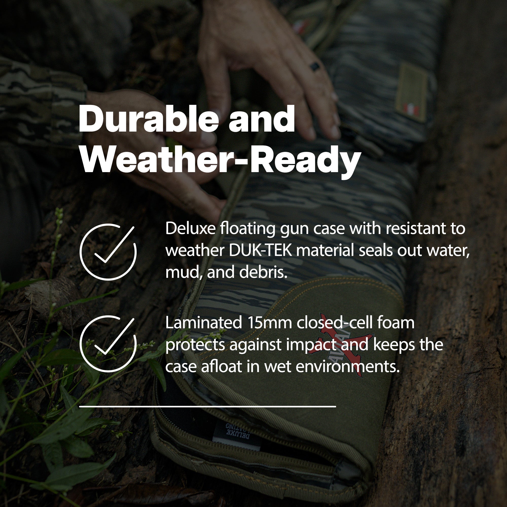 Avian-X Deluxe Floating Gun Case with Closed-Cell Foam Construction, Bottomland - VMInnovations