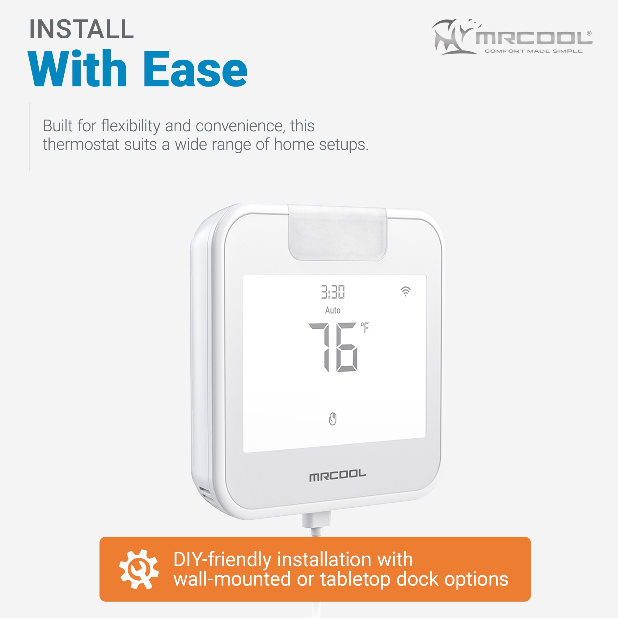 MRCOOL Smart WiFi Thermostat for Mini Split, Programmable Wall Control, White - VMInnovations