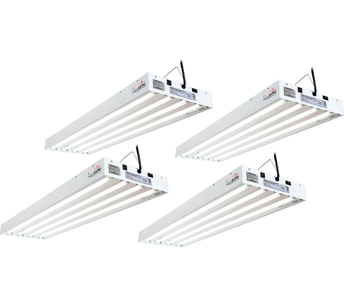 Hydrofarm FLT44 Agrobrite 4-Tube Hydroponic 4Ft Grow Light Fixture 216W (4 Pack)