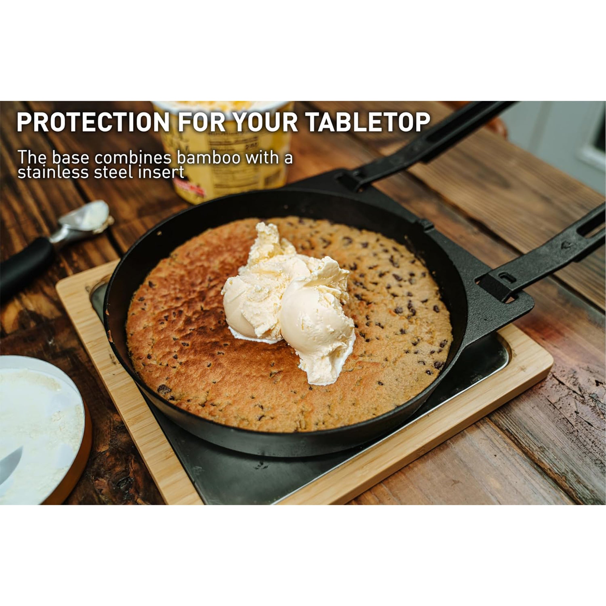 Solo Stove Pi Cast Iron Cookware Set, Skillet, Reversible Grill/Griddle, Handles