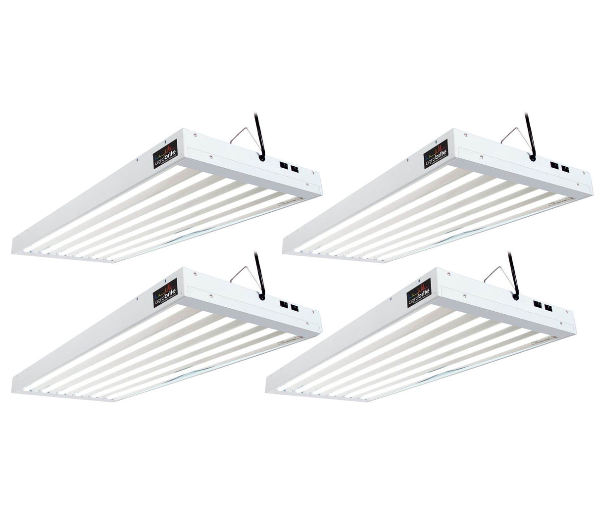 Hydrofarm FLT46 Agrobrite 6-Tube Hydroponic 4Ft Grow Light Fixture 324W (4 Pack)