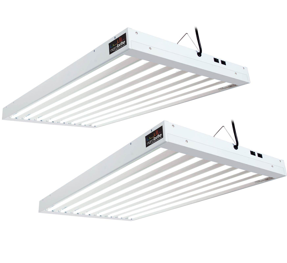 Hydrofarm FLT48 Agrobrite 8-Tube Hydroponic 4Ft Grow Light Fixture 432W (2 Pack)