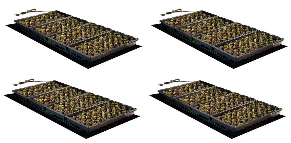 HYDROFARM MT10009 107W Hydroponic Seedling Jump Start Heat Mats 48"x20" (4-pack)