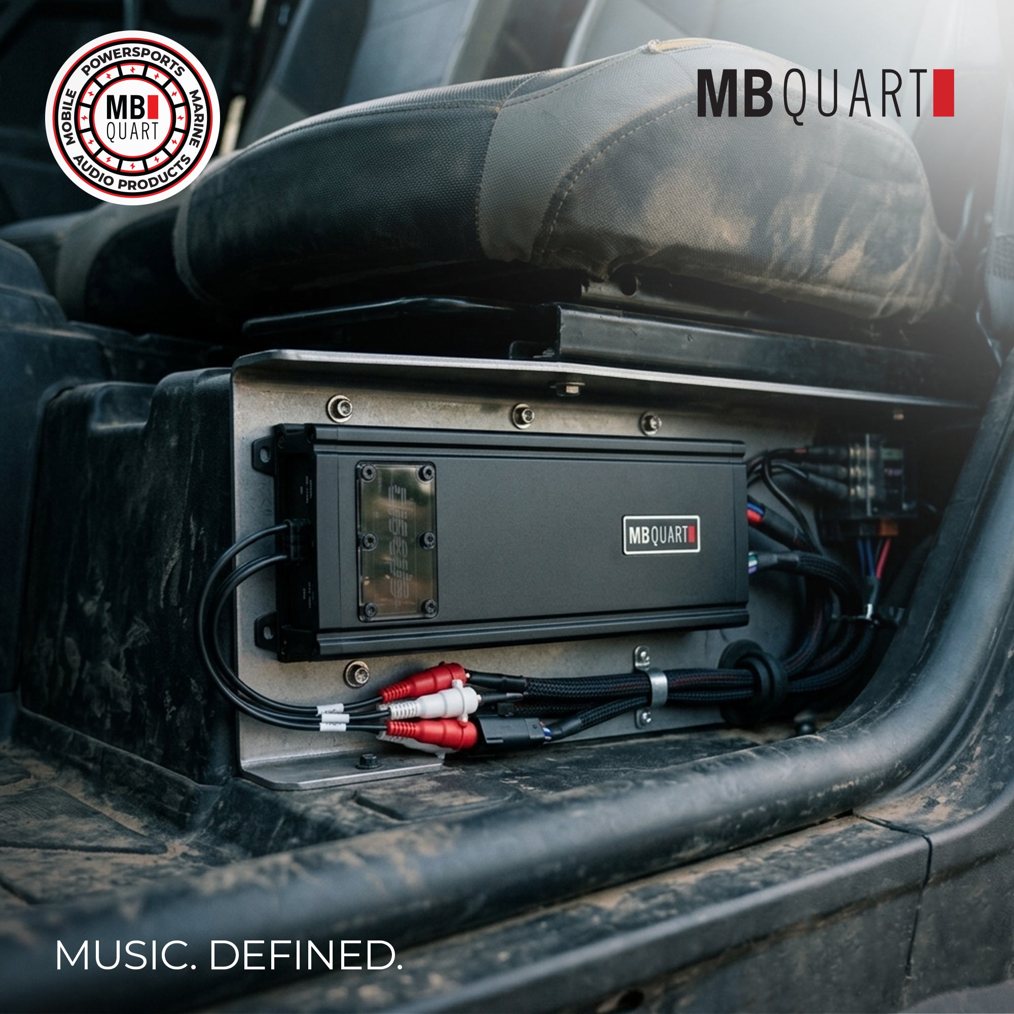 MB Quart Discus 4 Channel Marine Amplifier with Top Mounted Controls, 520 Watts