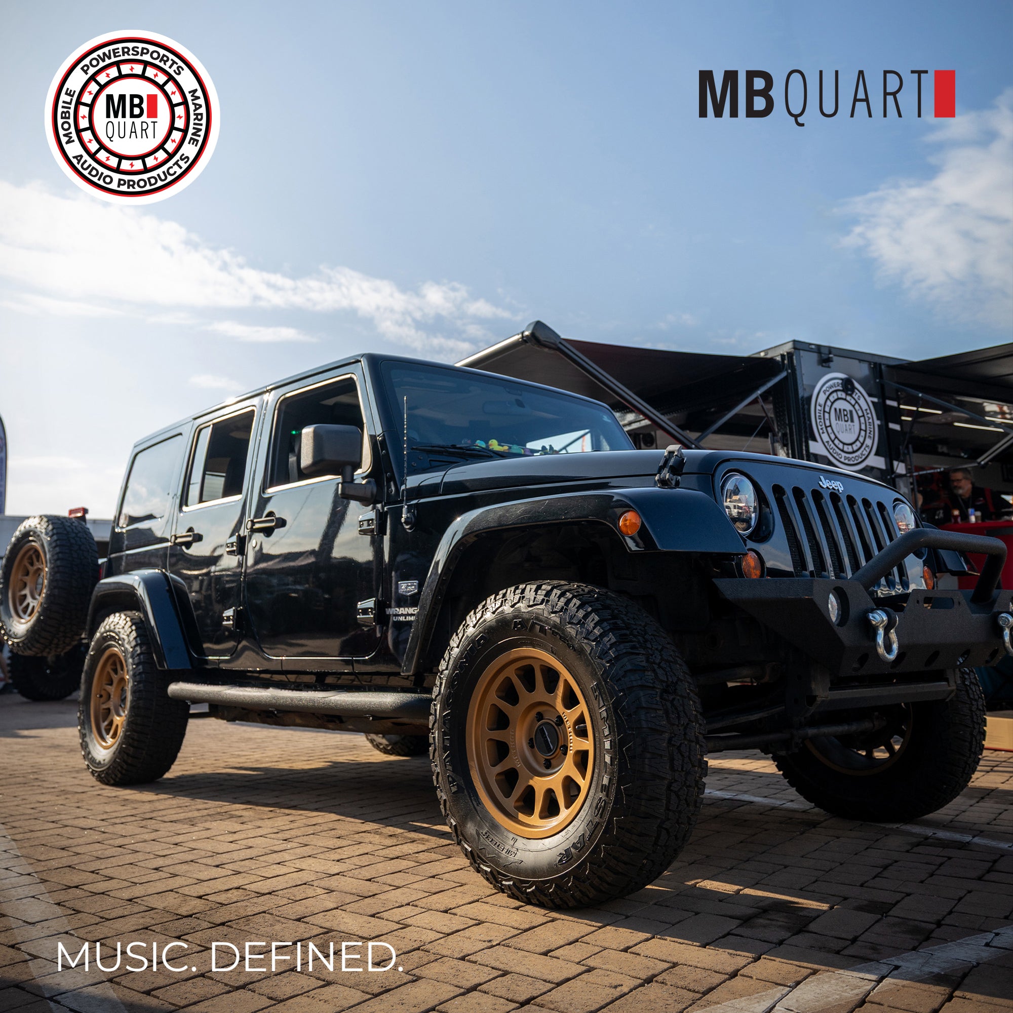 MB Quart Dual 8" Coaxial Speakers for 2007-2018 Jeep Wrangler JK, 140W Power - VMInnovations