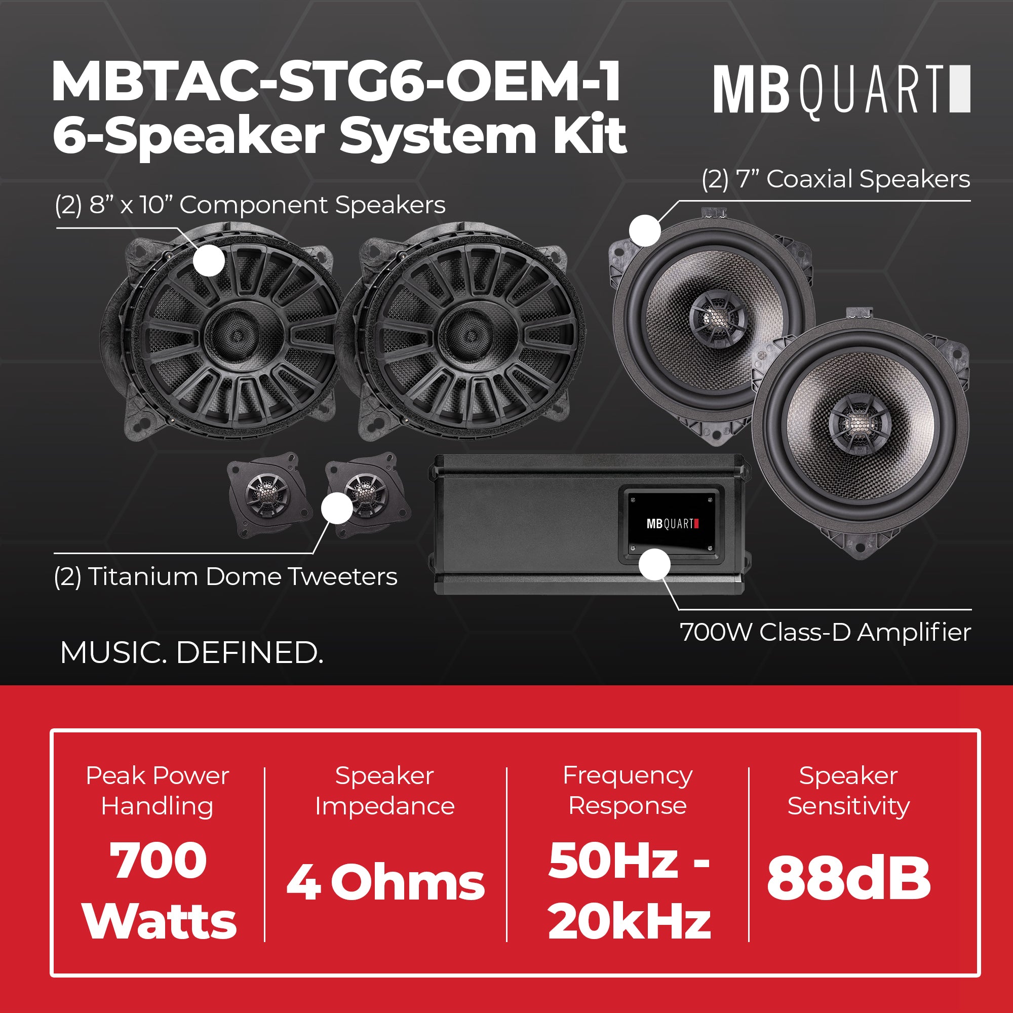 MB Quart 6 Speaker 700W Audio System Upgrade Kit for 2016-2023 Toyota Tacoma - VMInnovations