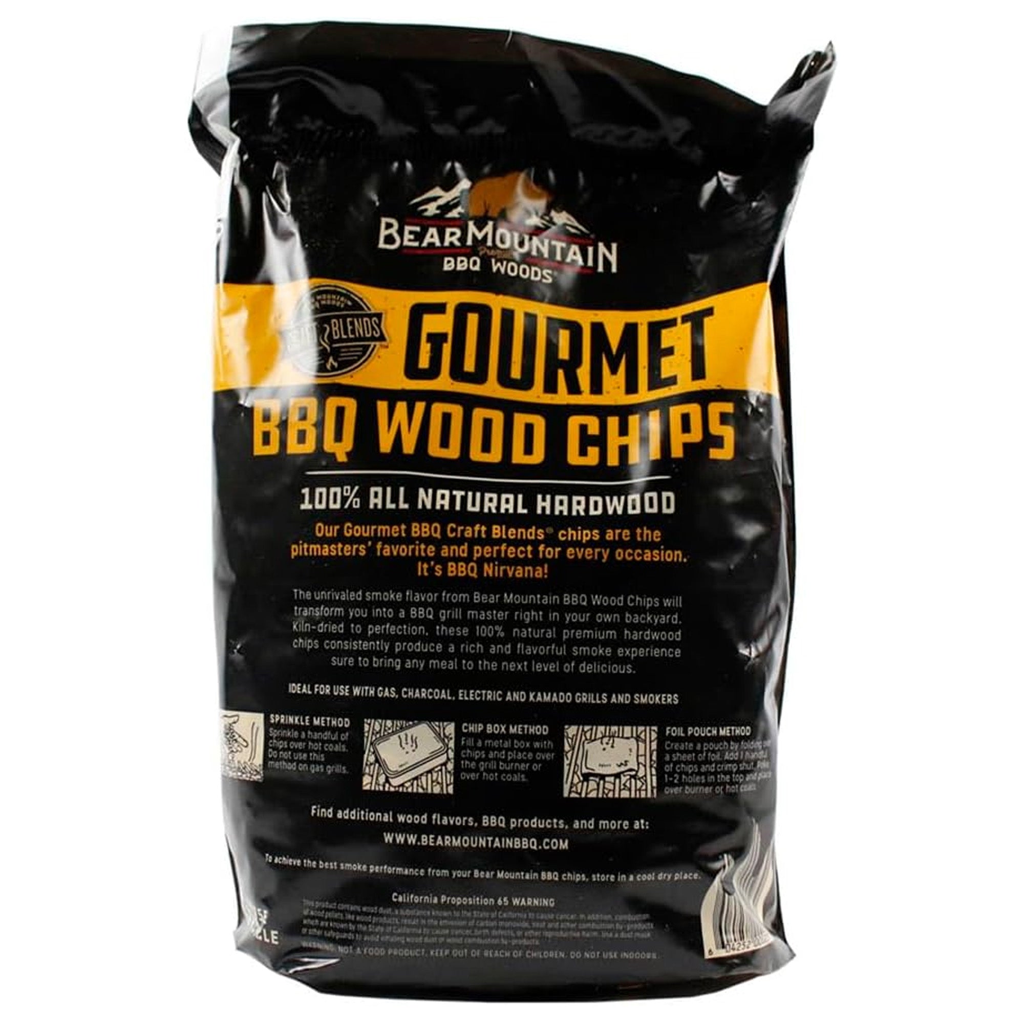 Bear Mountain BBQ Gourmet BBQ Wood Chip for Outdoor Grills, 2 lb Bag-Pack of 6
