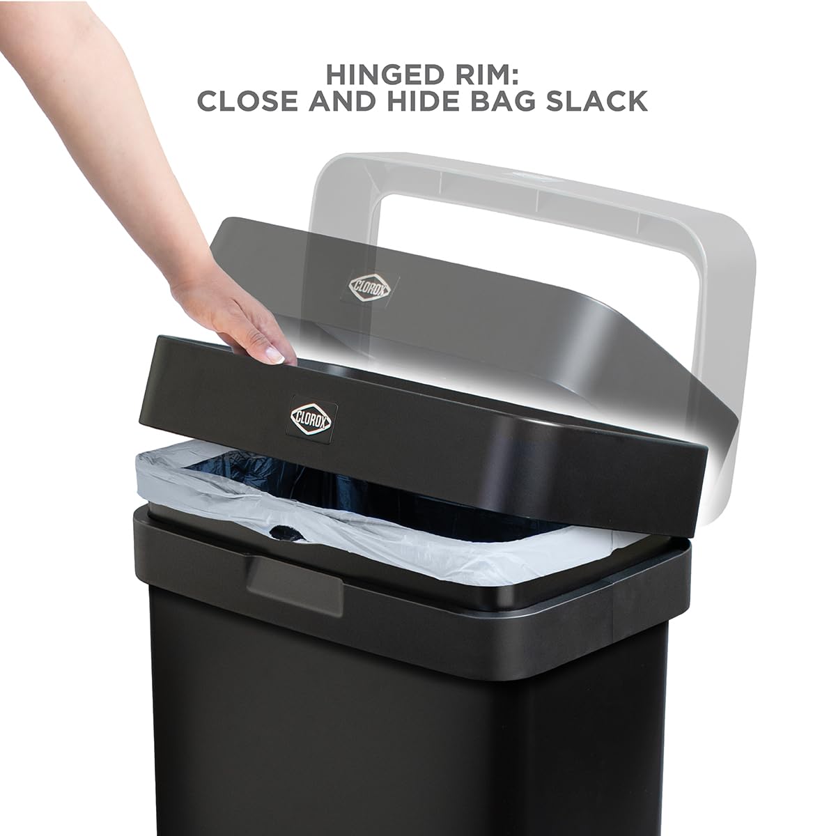 Clorox Trash Can, 13 Gallon Stainless Steel Slim Open Top Garbage Bin (Used)