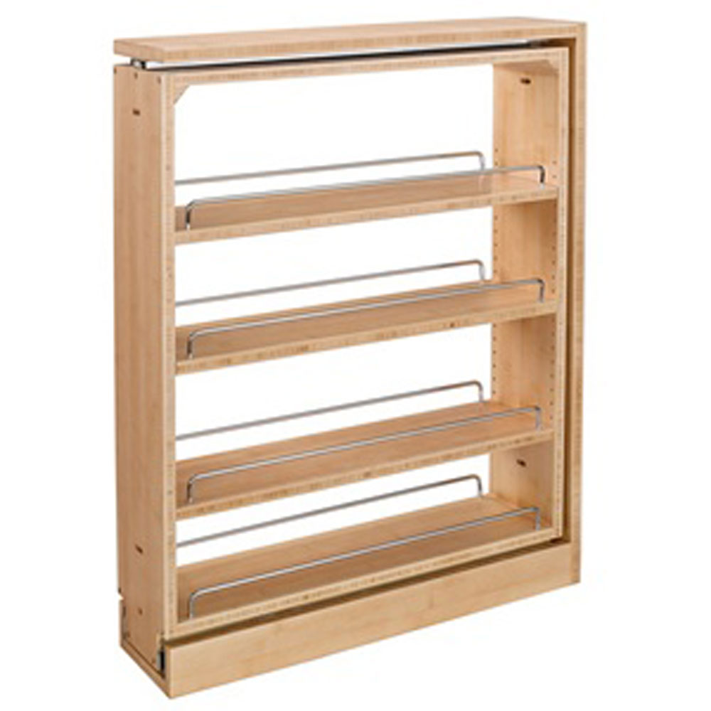 Rev-A-Shelf 432-BF-3C 3" Cabinet Base Filler Pullout Organizer, Maple (2 Pack) - VMInnovations