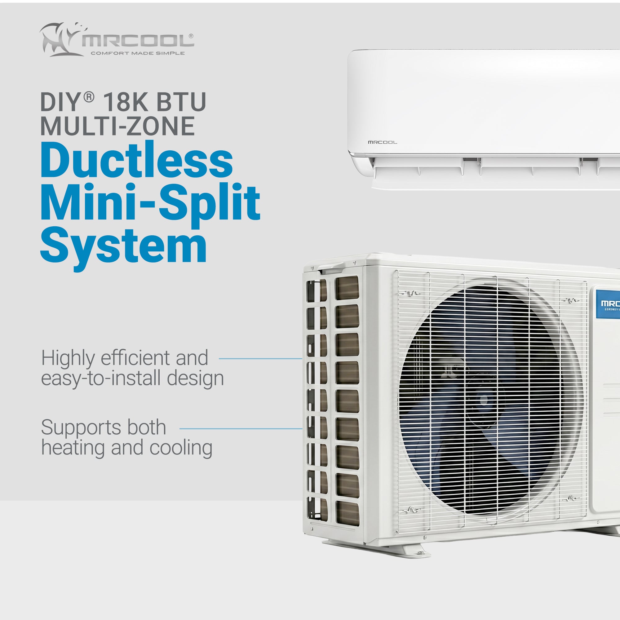 MRCOOL DIY 5th Gen 18K BTU Multi-Zone Ductless Mini Split Air Conditioner, White